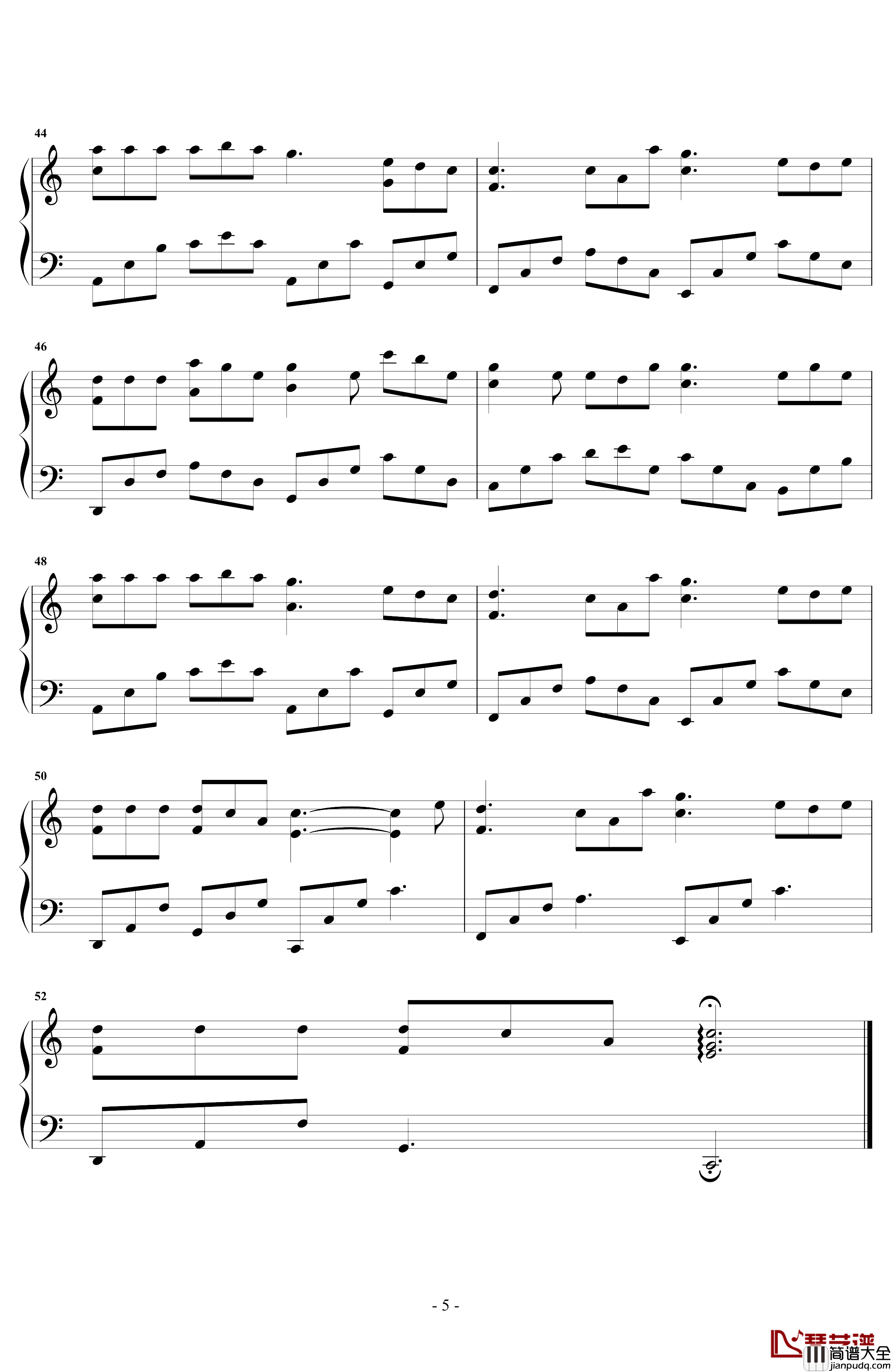 花落人间钢琴谱_王馨彤