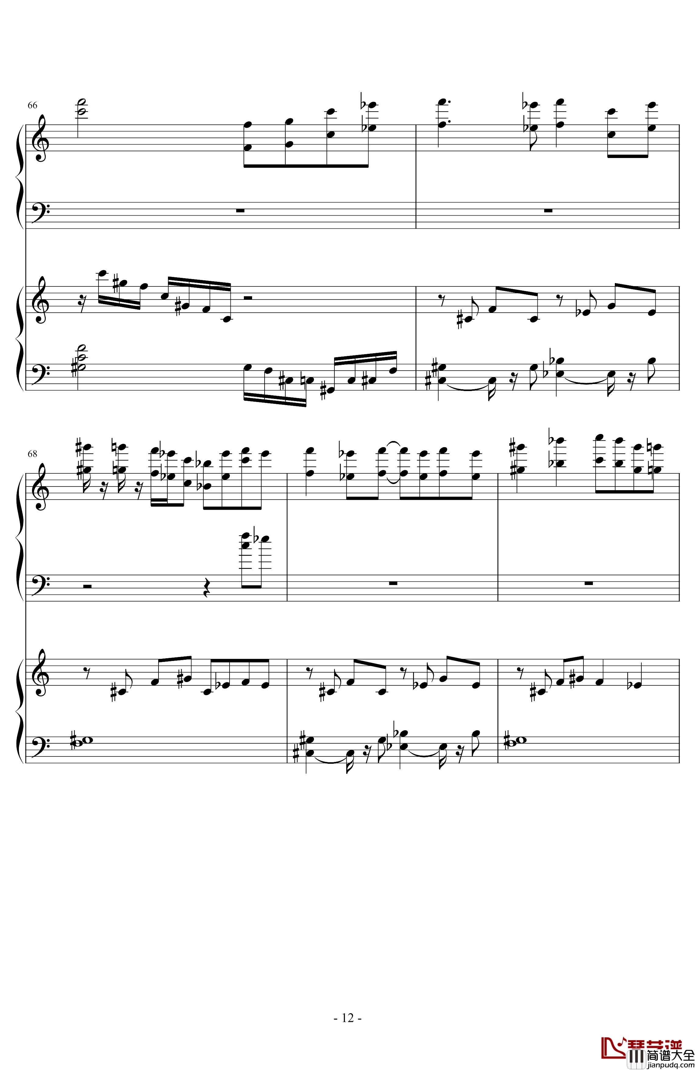 六年目的夜樱Memory_Of_Sakura钢琴谱_东方曲再编