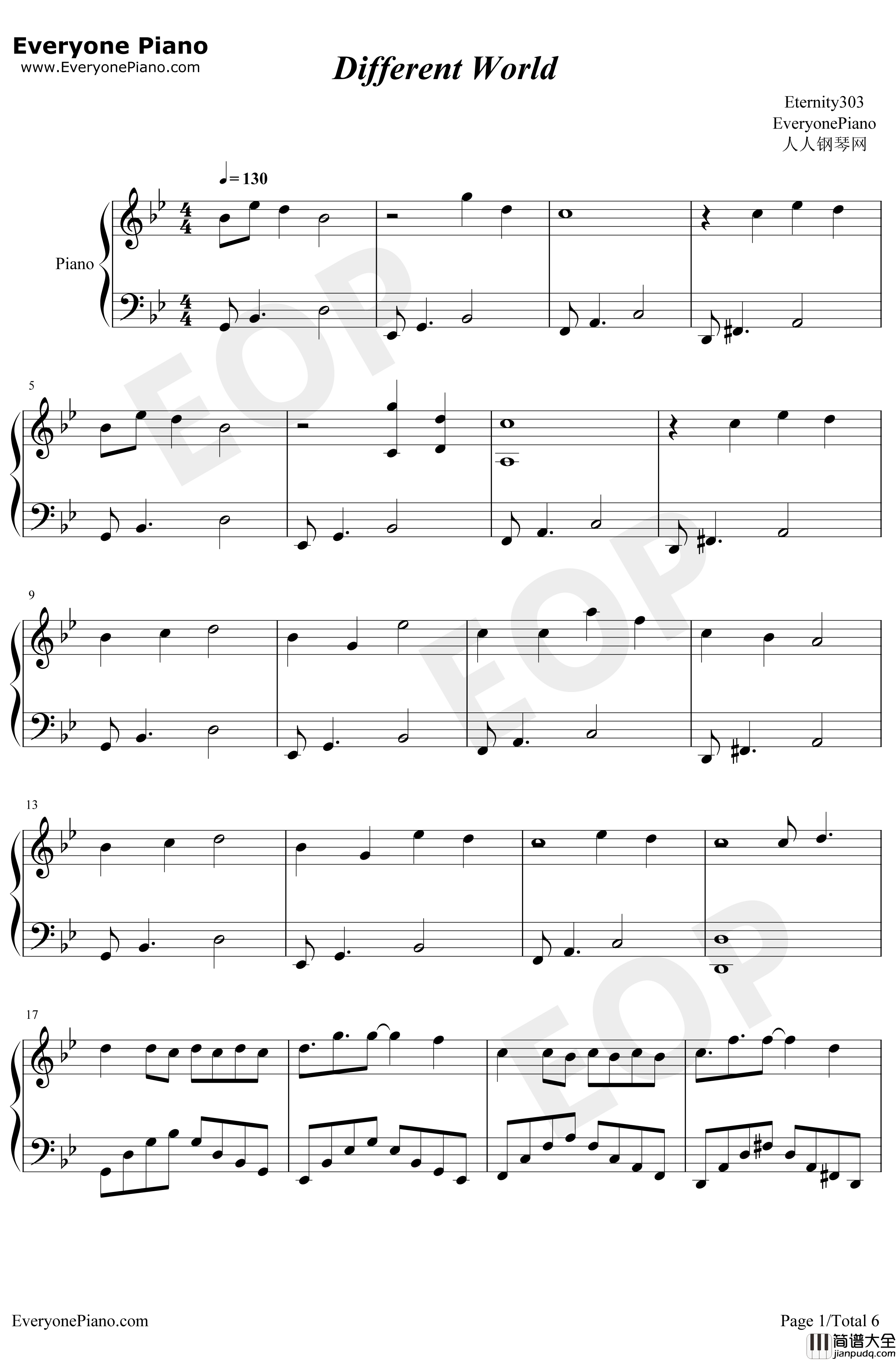 Different_World钢琴谱_AlanWalkerK_391SofiaCarsonCORSAK