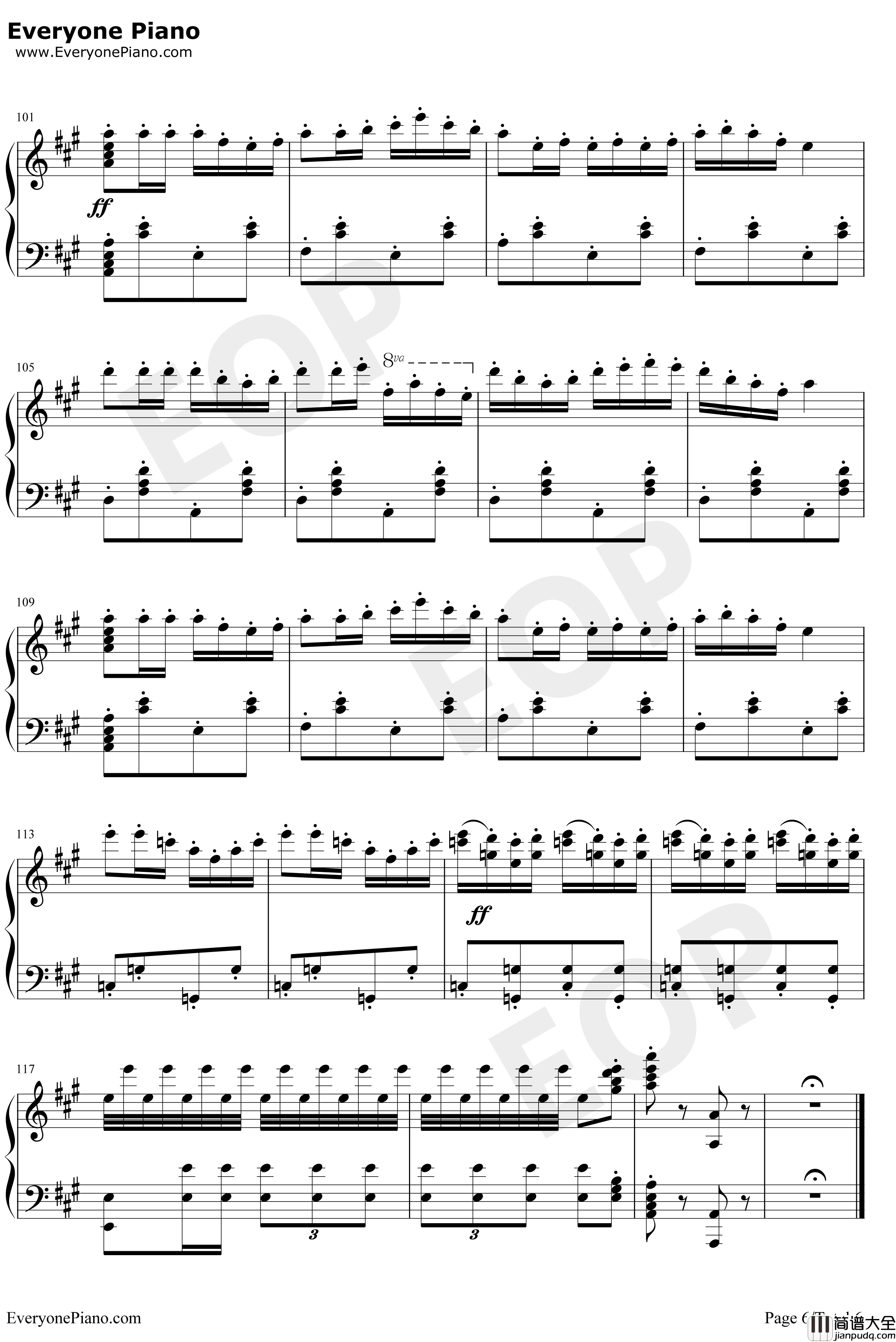 卡门序曲钢琴谱_比才_朝鲜风格