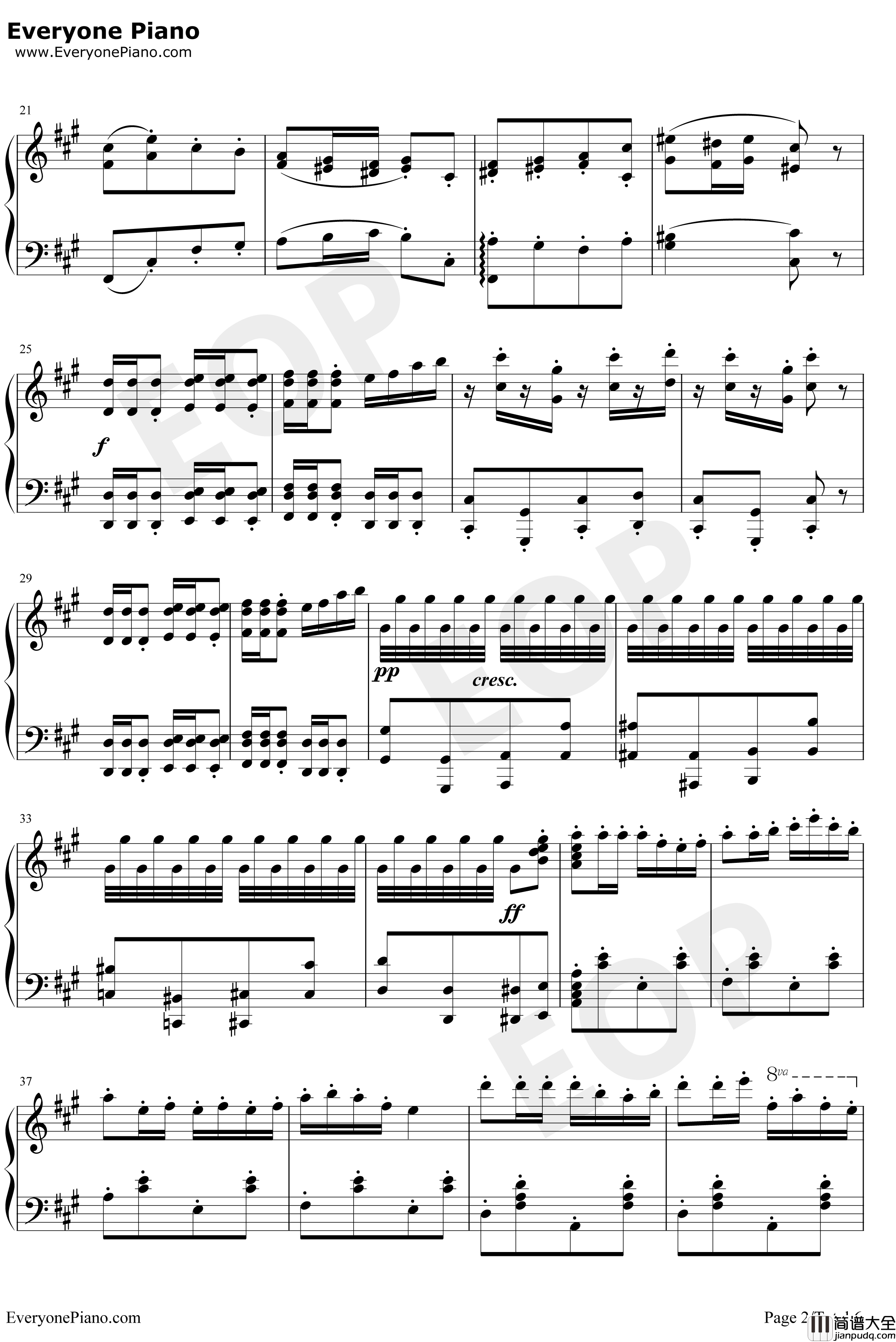 卡门序曲钢琴谱_比才_朝鲜风格