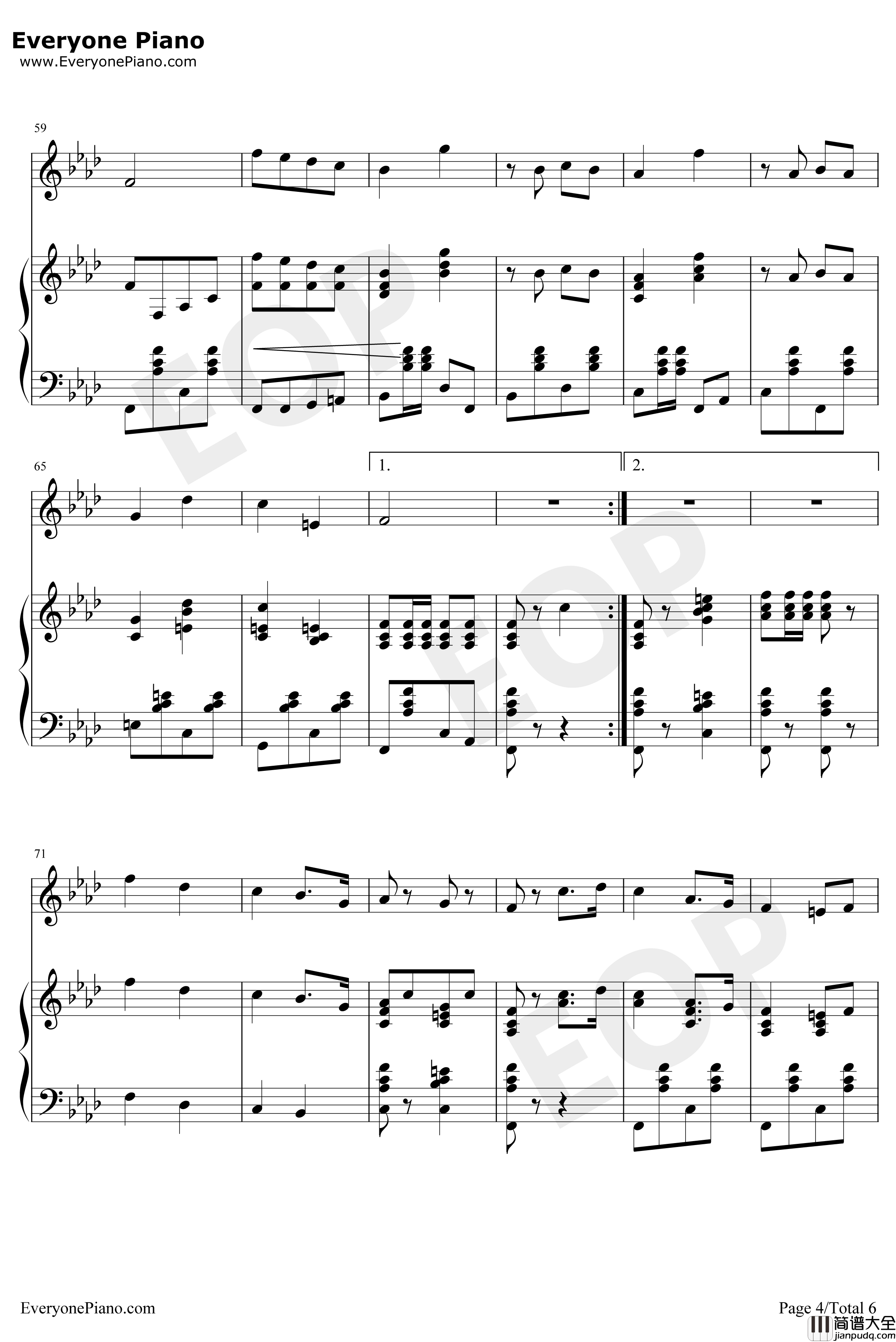 斯拉夫女人的告别钢琴谱_瓦西里·伊万诺维奇·阿加普金