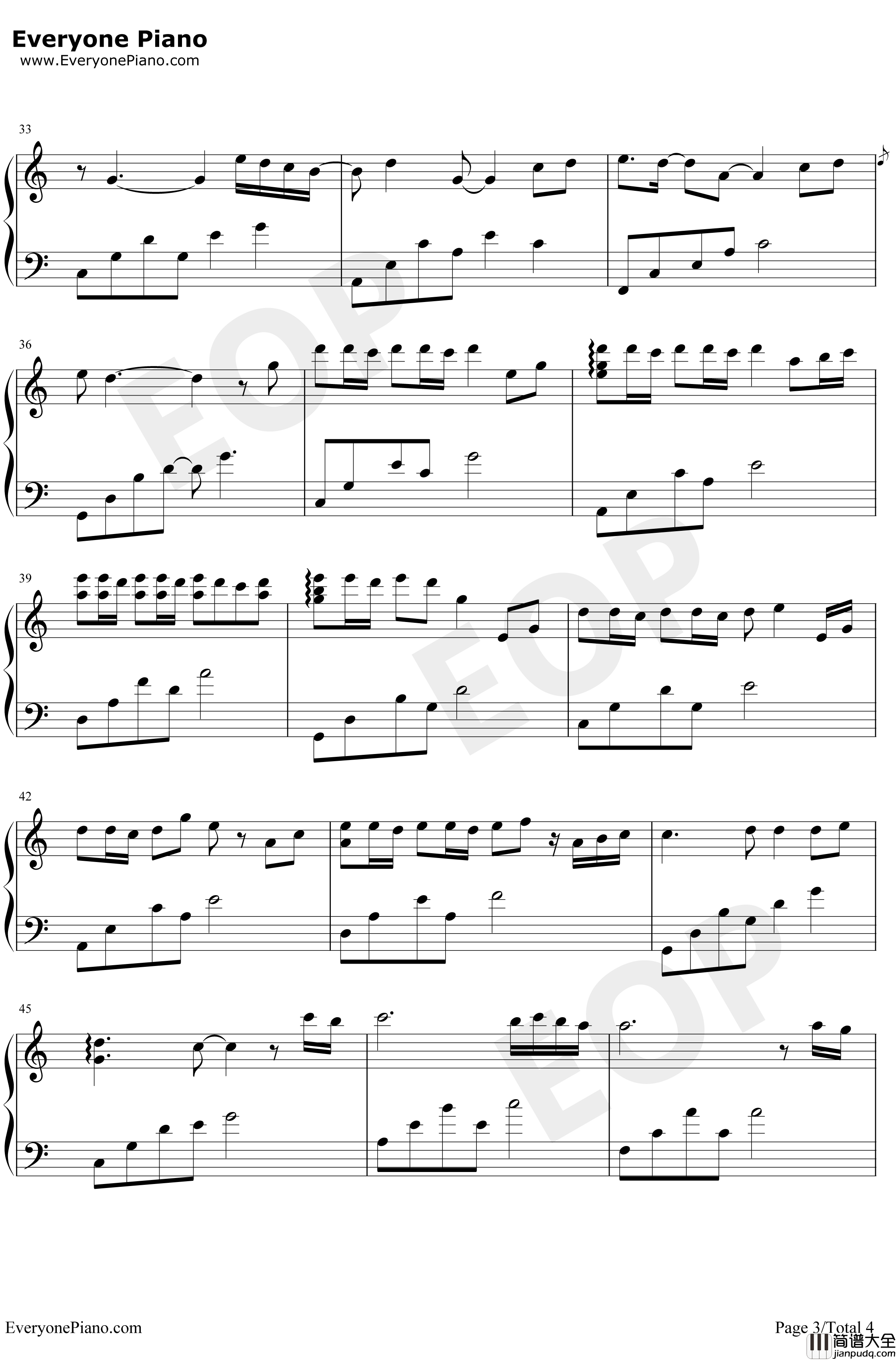 一个人的房间钢琴谱_赵海洋