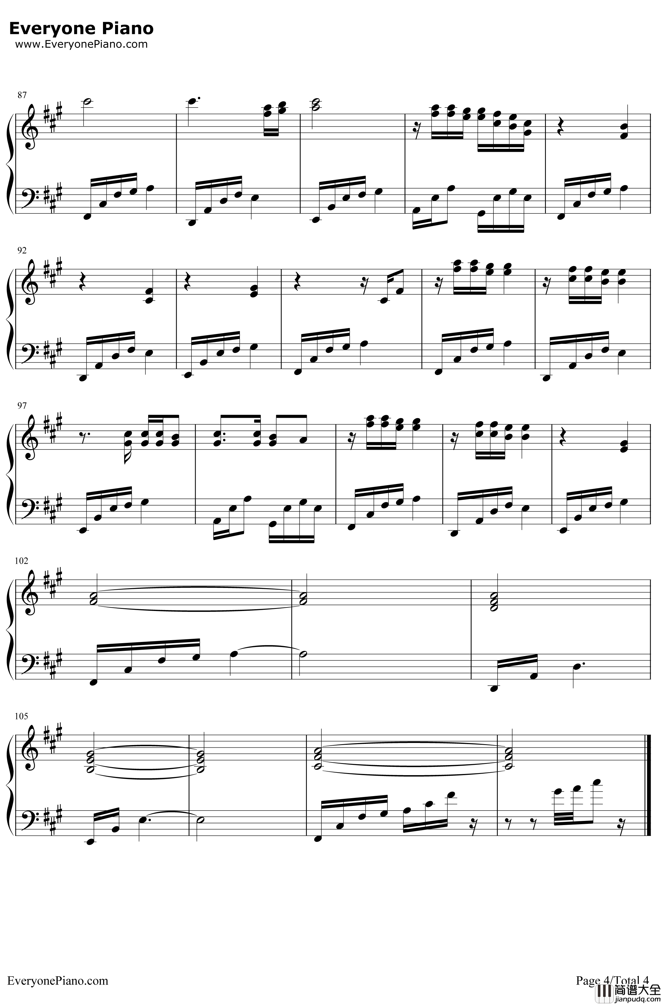 流恋钢琴谱_伴奏谱_吴奇隆/严艺丹