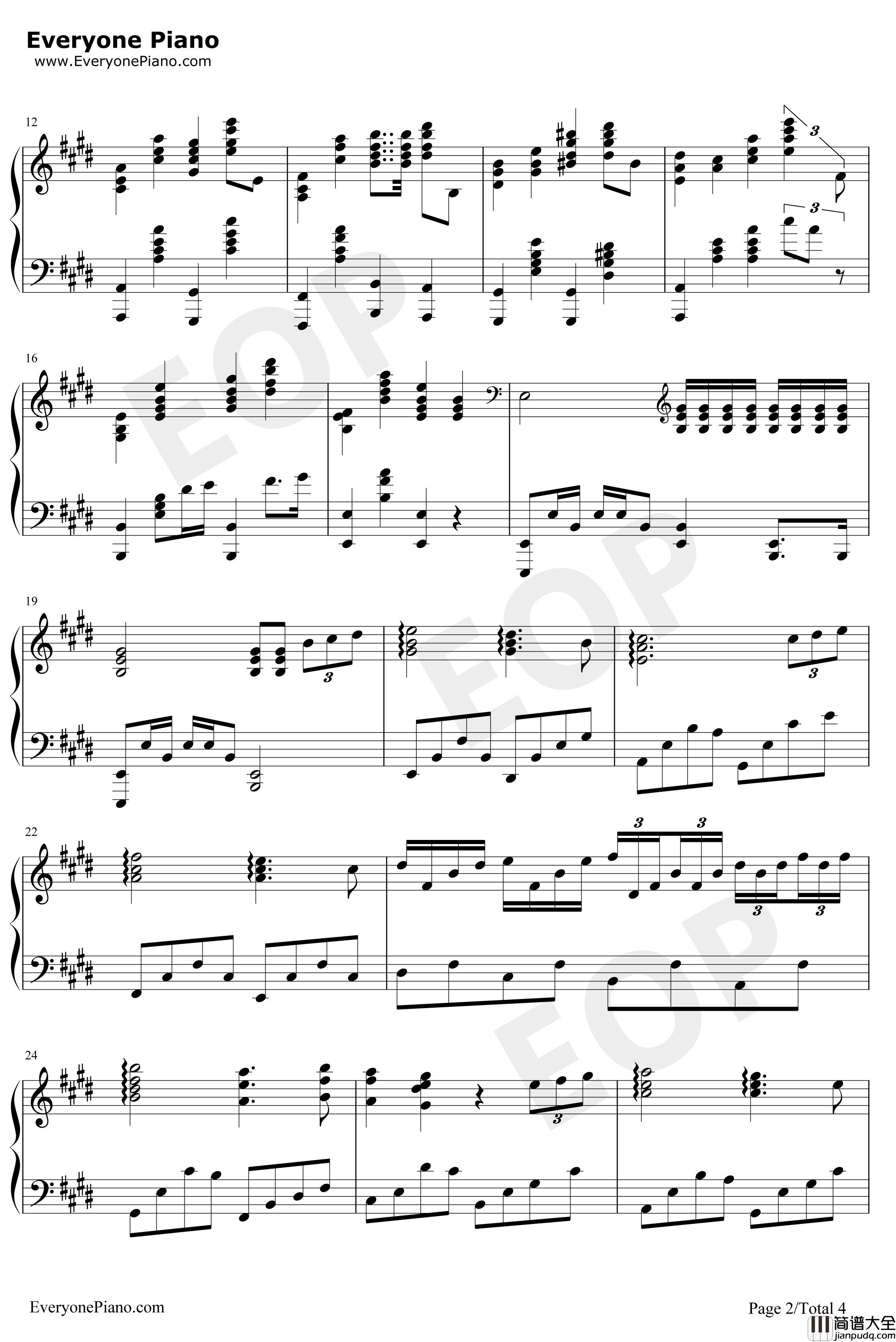 蓝色的呼唤钢琴谱_理查德克莱德曼