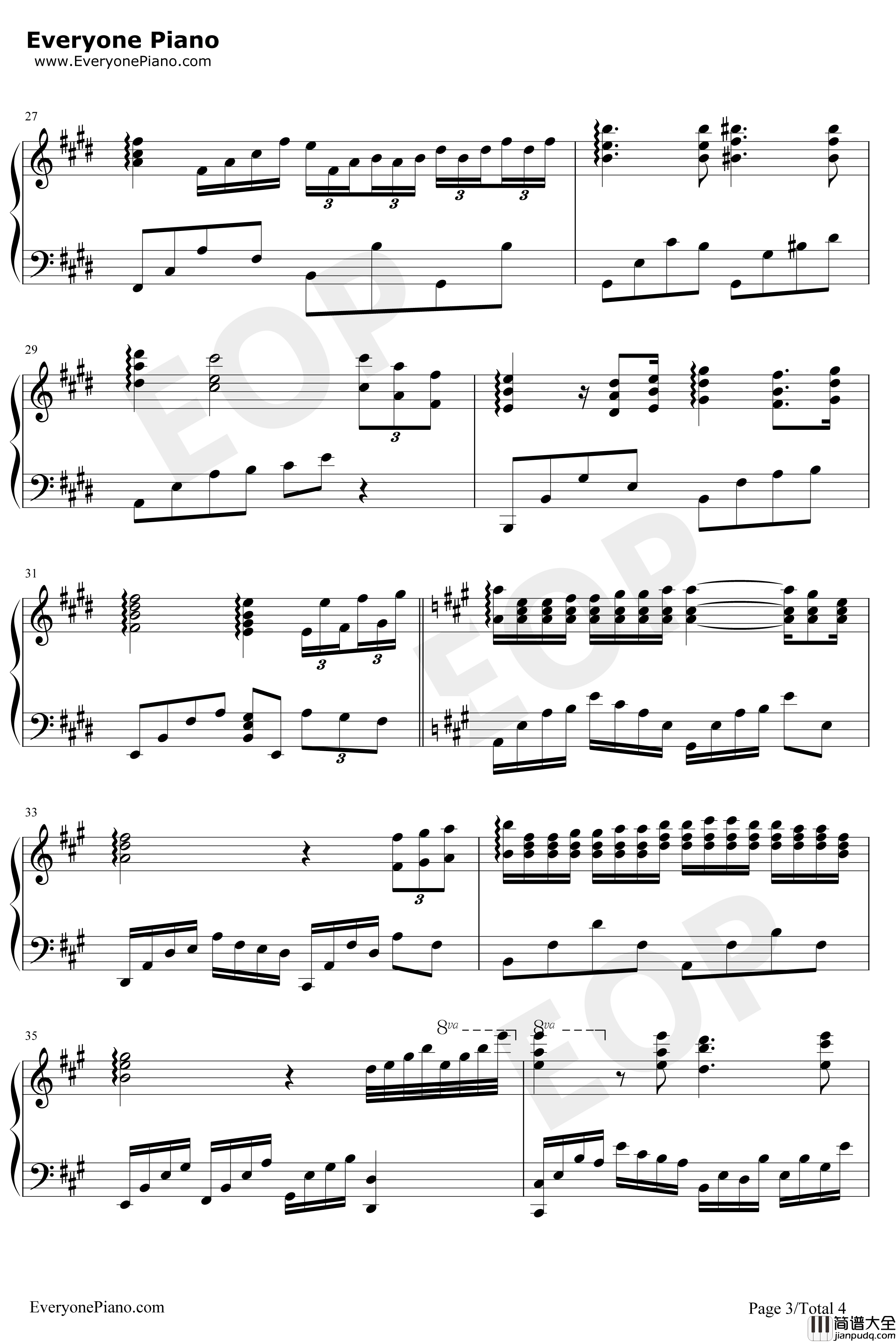 蓝色的呼唤钢琴谱_理查德克莱德曼