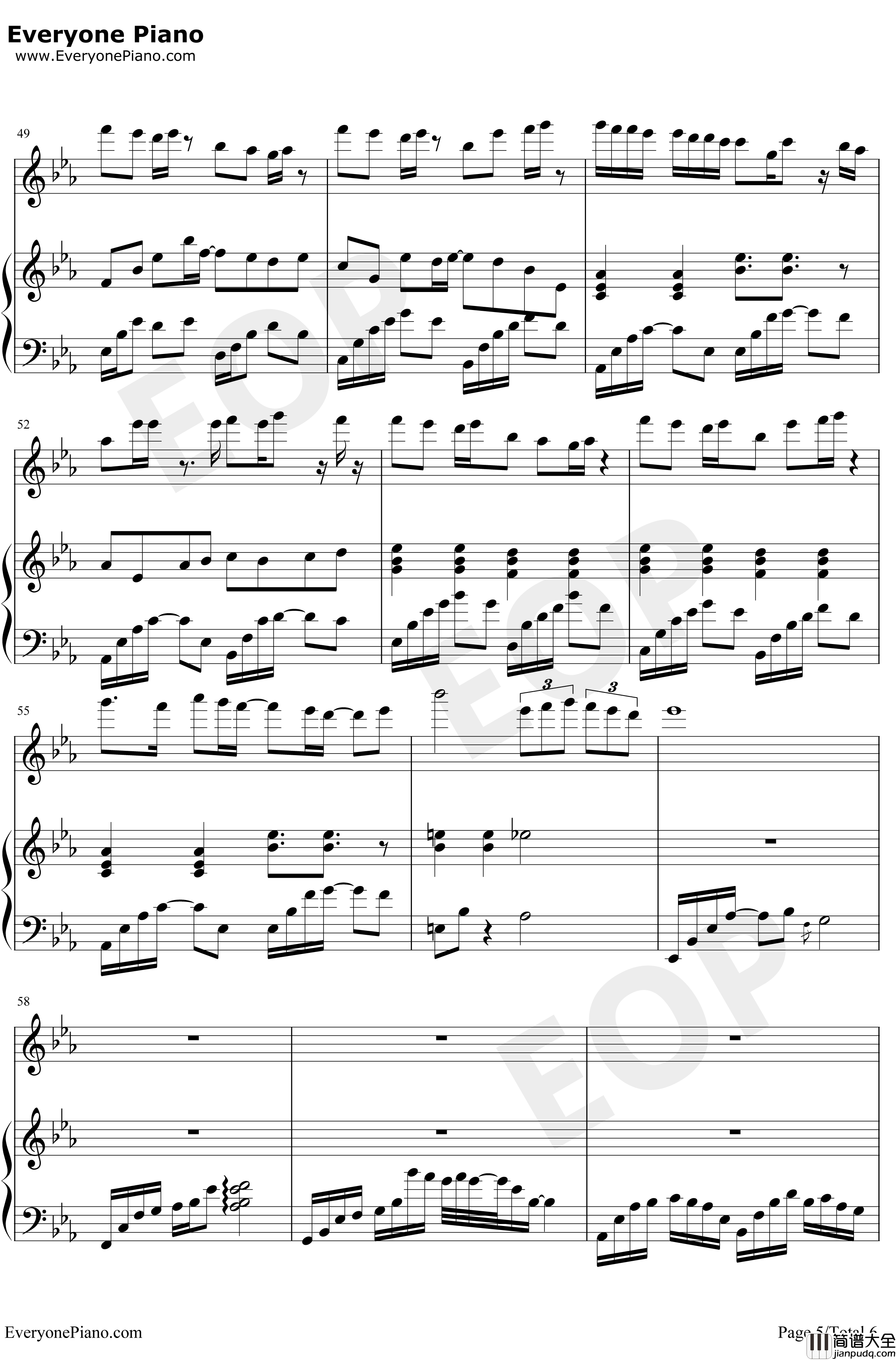 只对你说钢琴谱_林俊杰