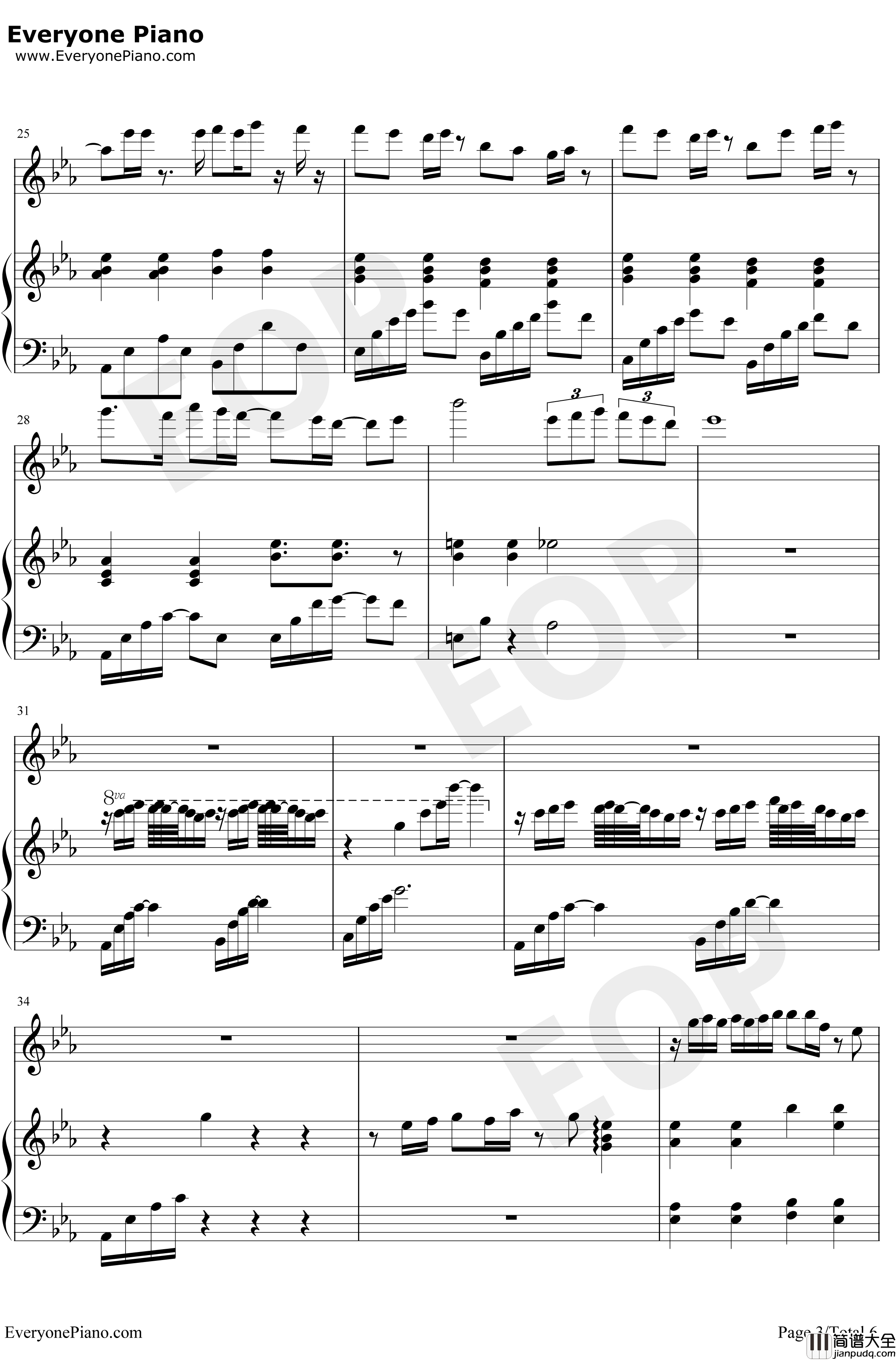 只对你说钢琴谱_林俊杰