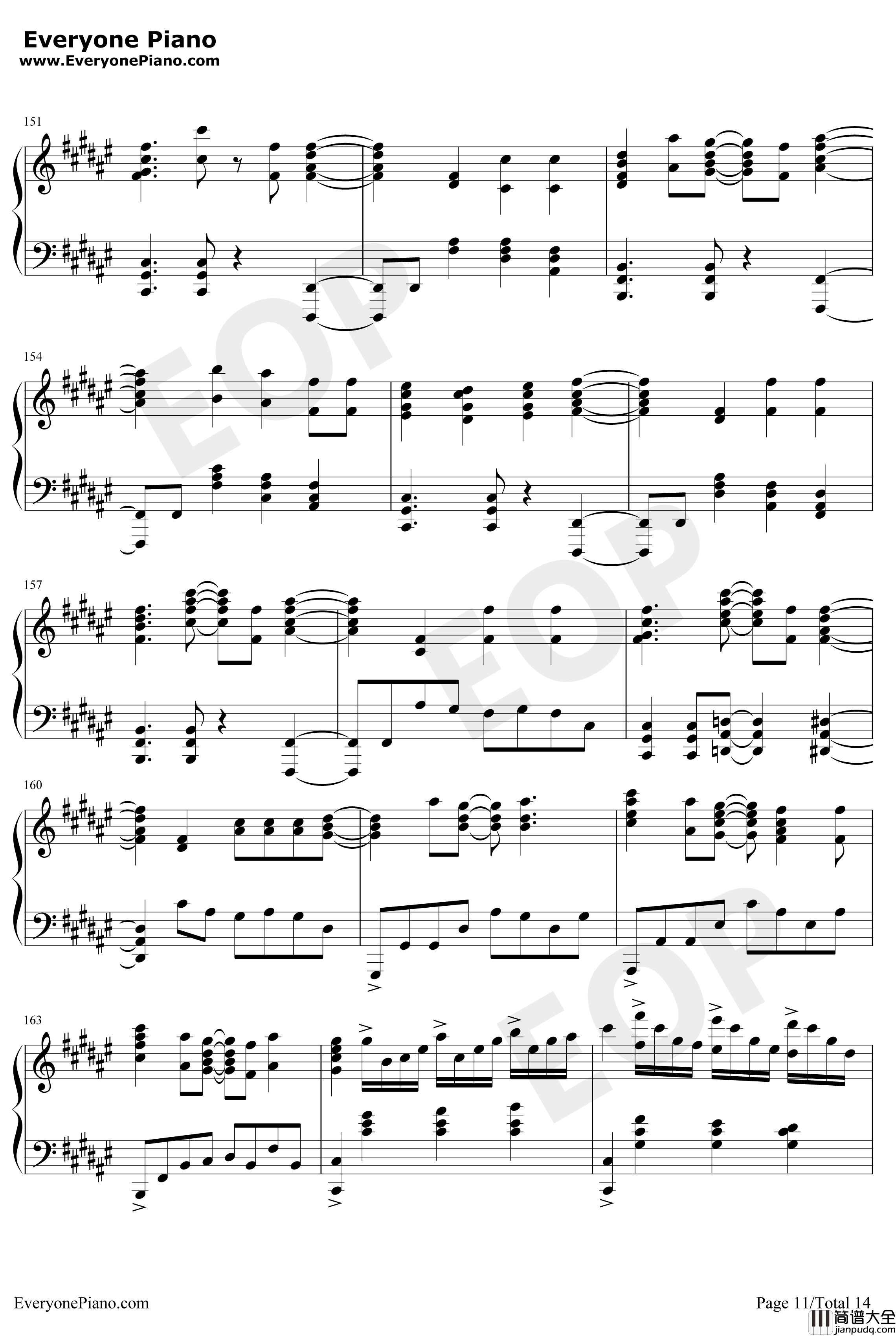 きみの名前钢琴谱_藤川千爱_盾之勇者成名录ED