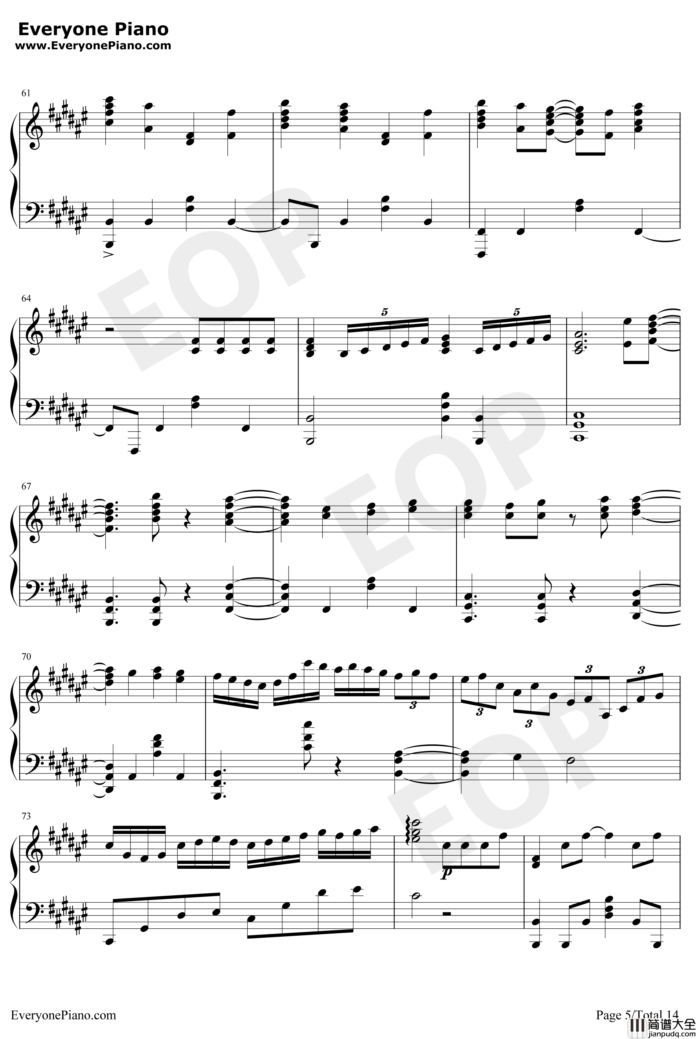 きみの名前钢琴谱_藤川千爱_盾之勇者成名录ED