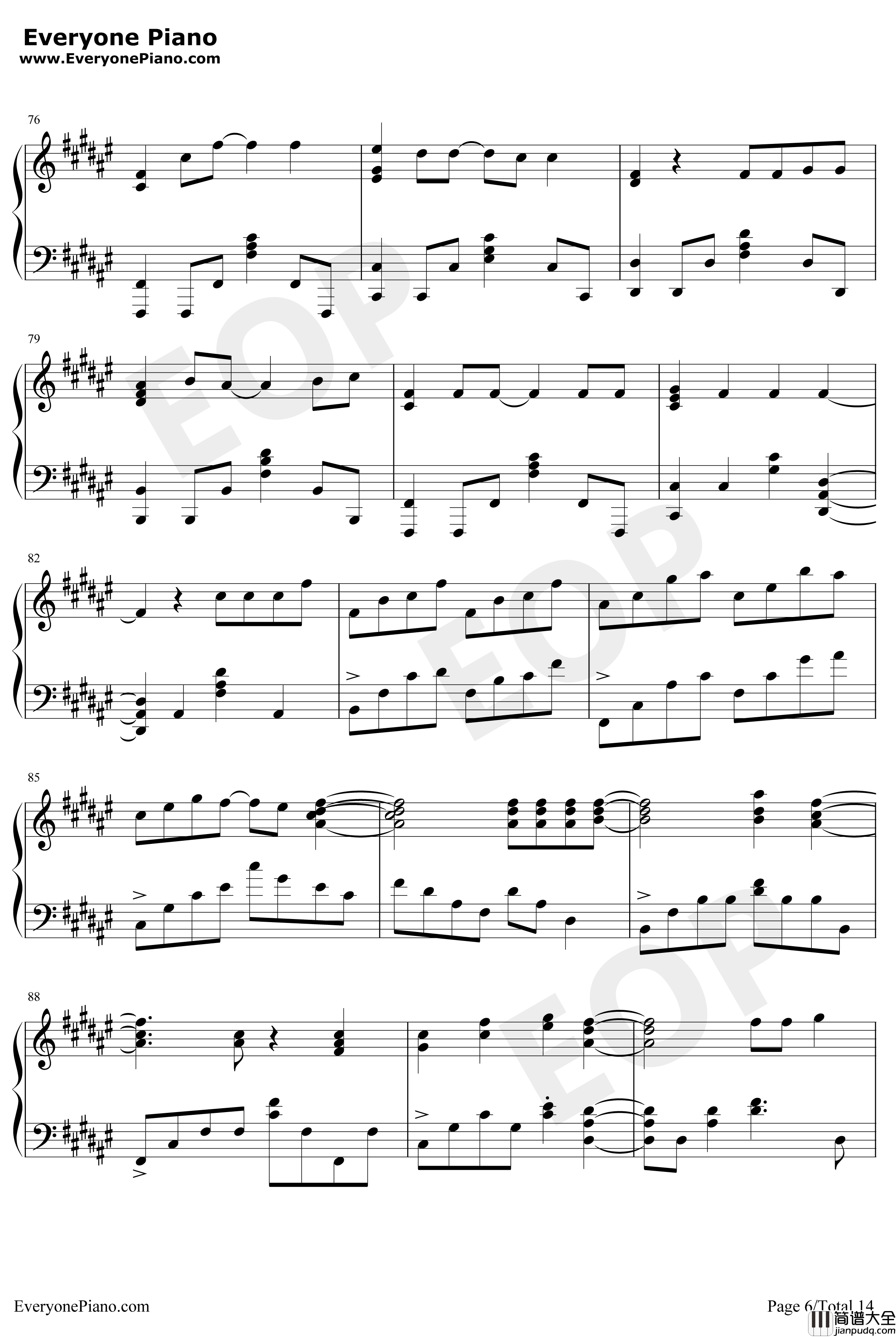 きみの名前钢琴谱_藤川千爱_盾之勇者成名录ED