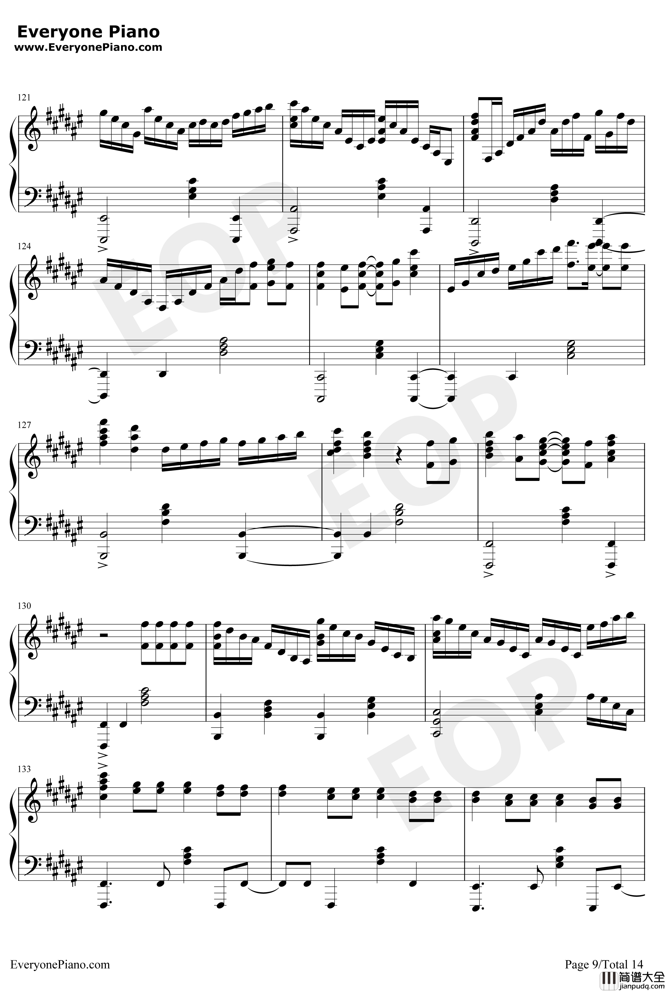 きみの名前钢琴谱_藤川千爱_盾之勇者成名录ED