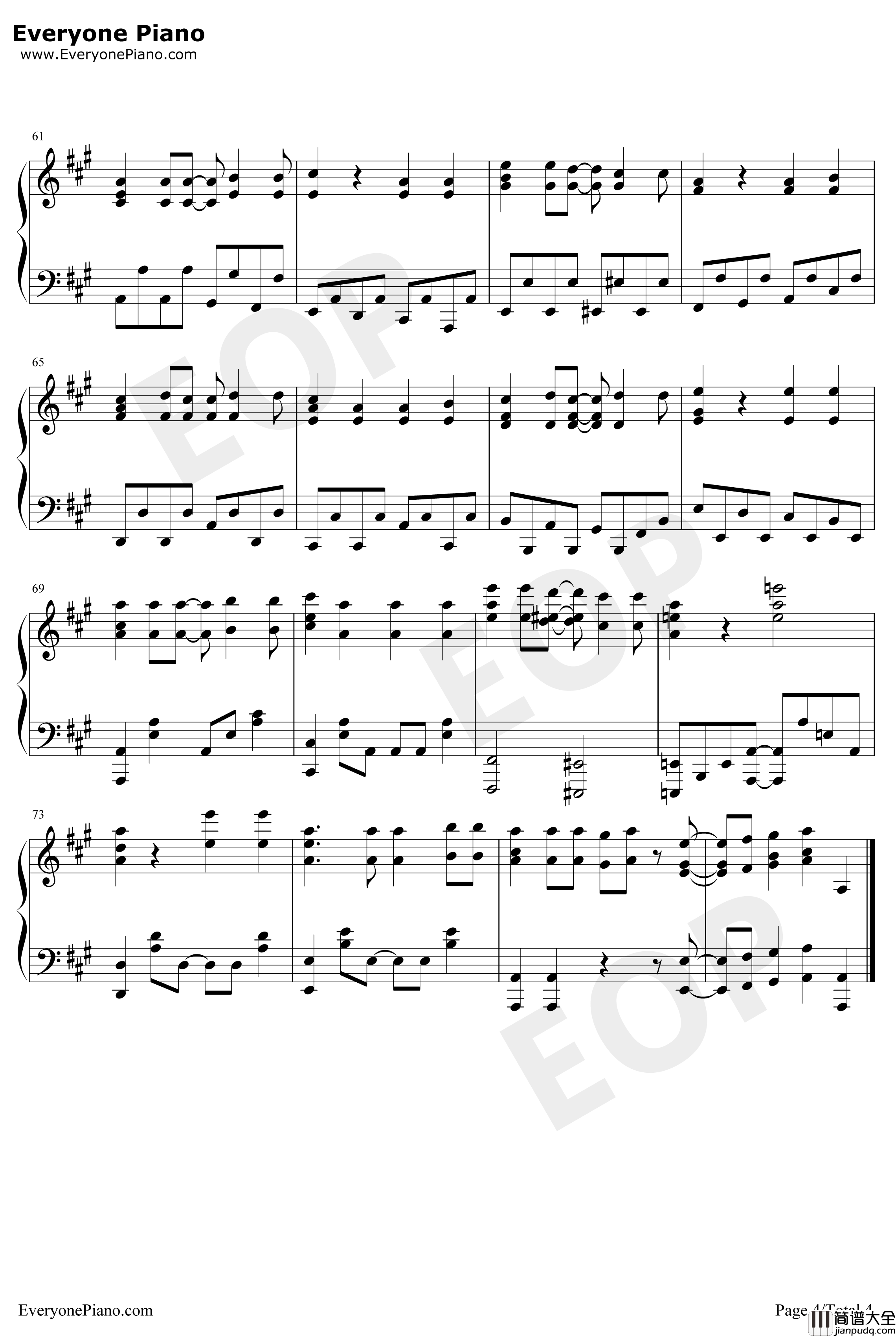 ハッピー・ハッピー・フレンズ钢琴谱_わたてん☆5_天使降临到了我的身边ED