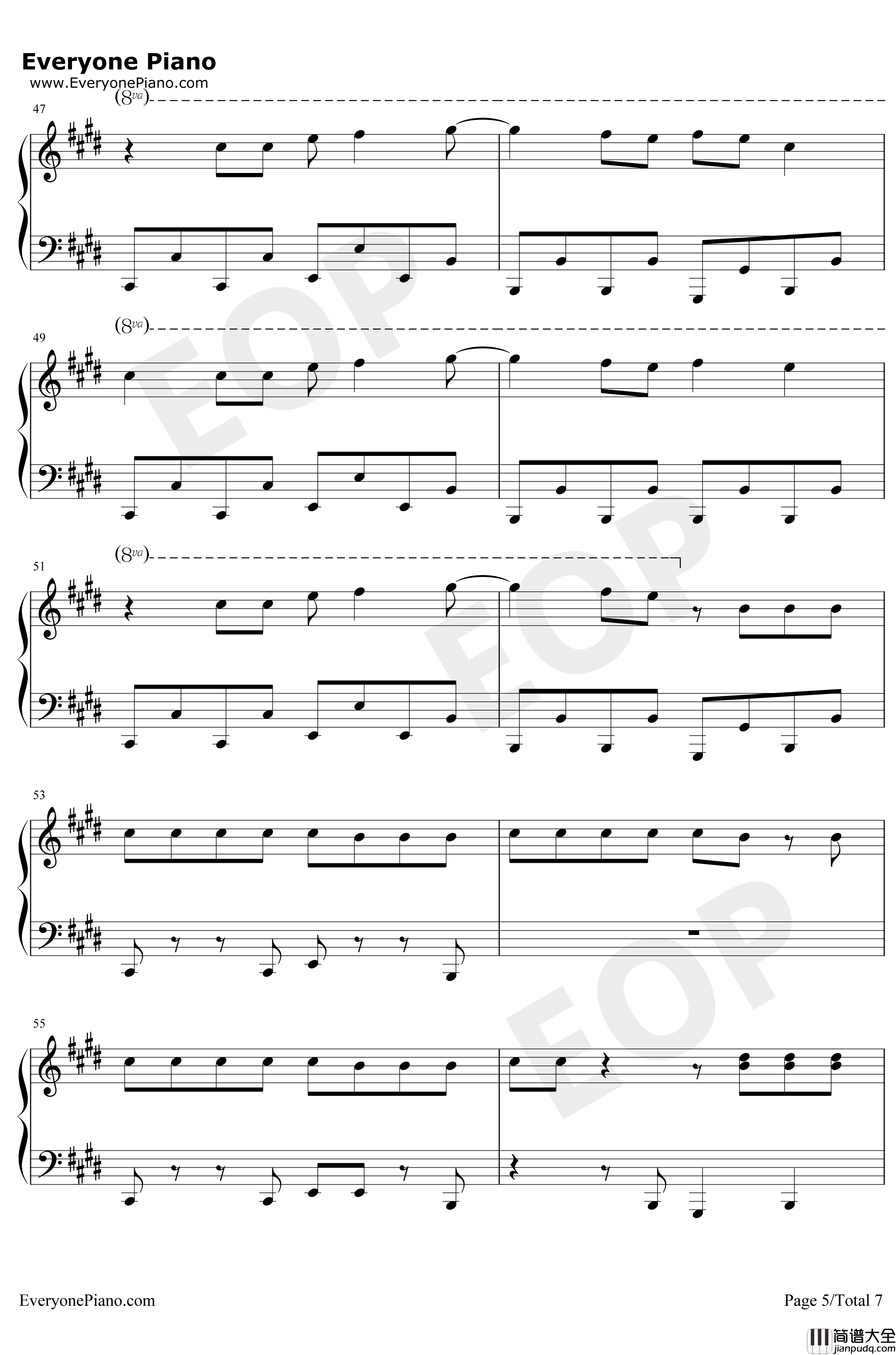 Sucker钢琴谱_JonasBrothers