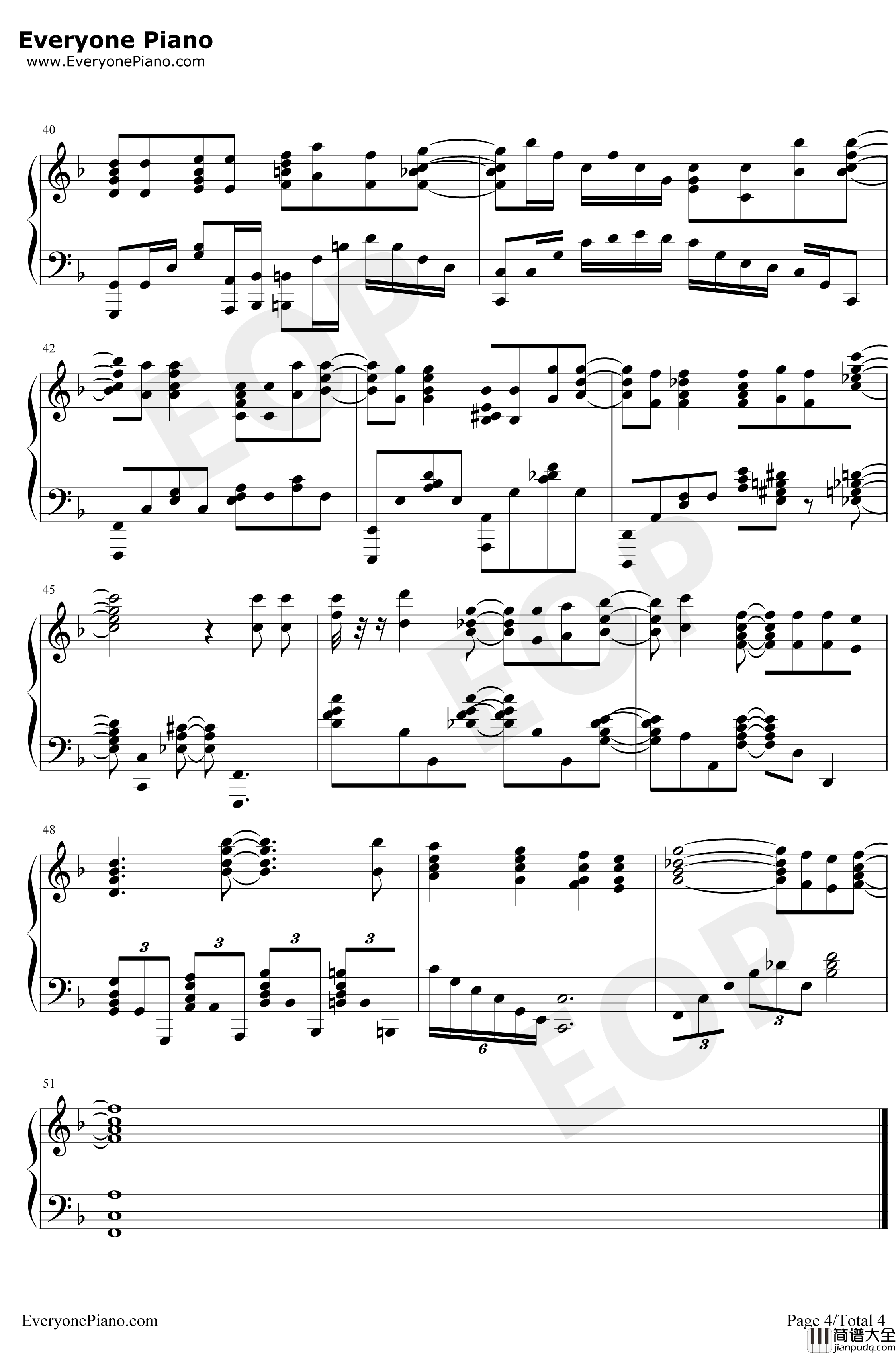 えんどろ～る钢琴谱_勇者Party_ENDRO~OP