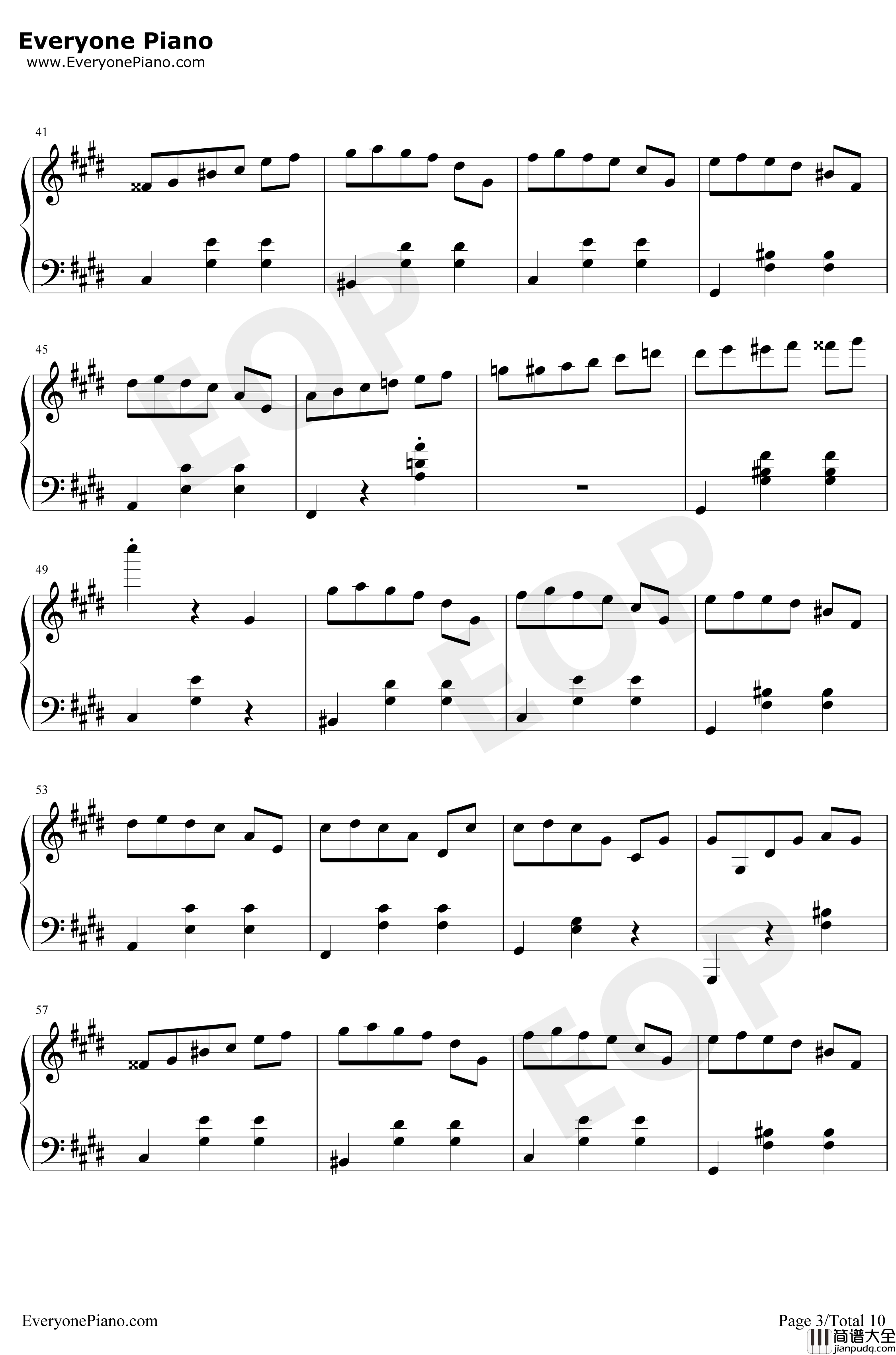 升C小调圆舞曲钢琴谱_肖邦