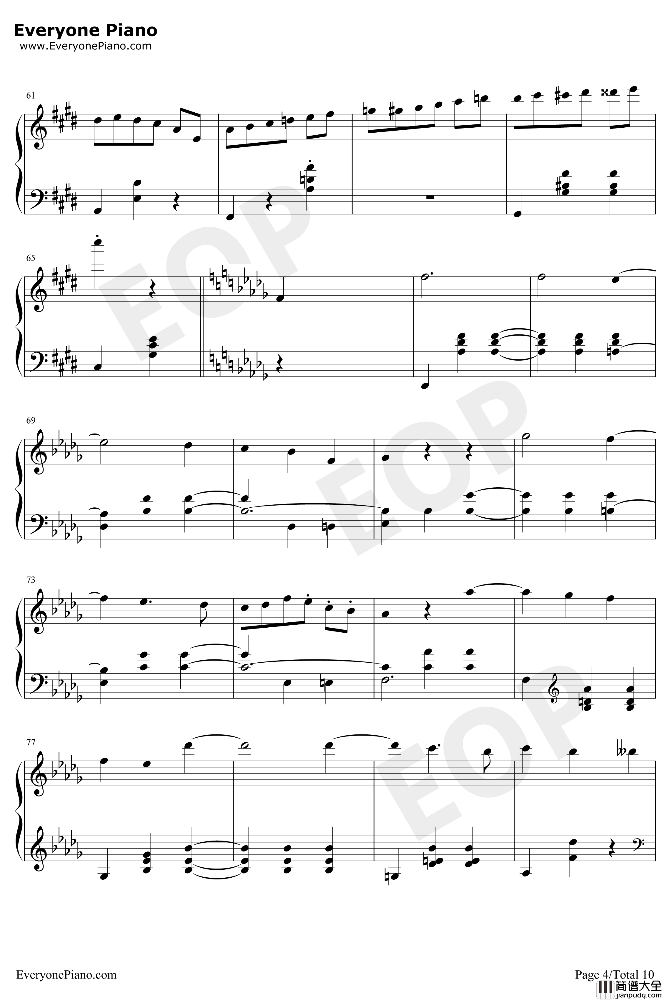 升C小调圆舞曲钢琴谱_肖邦