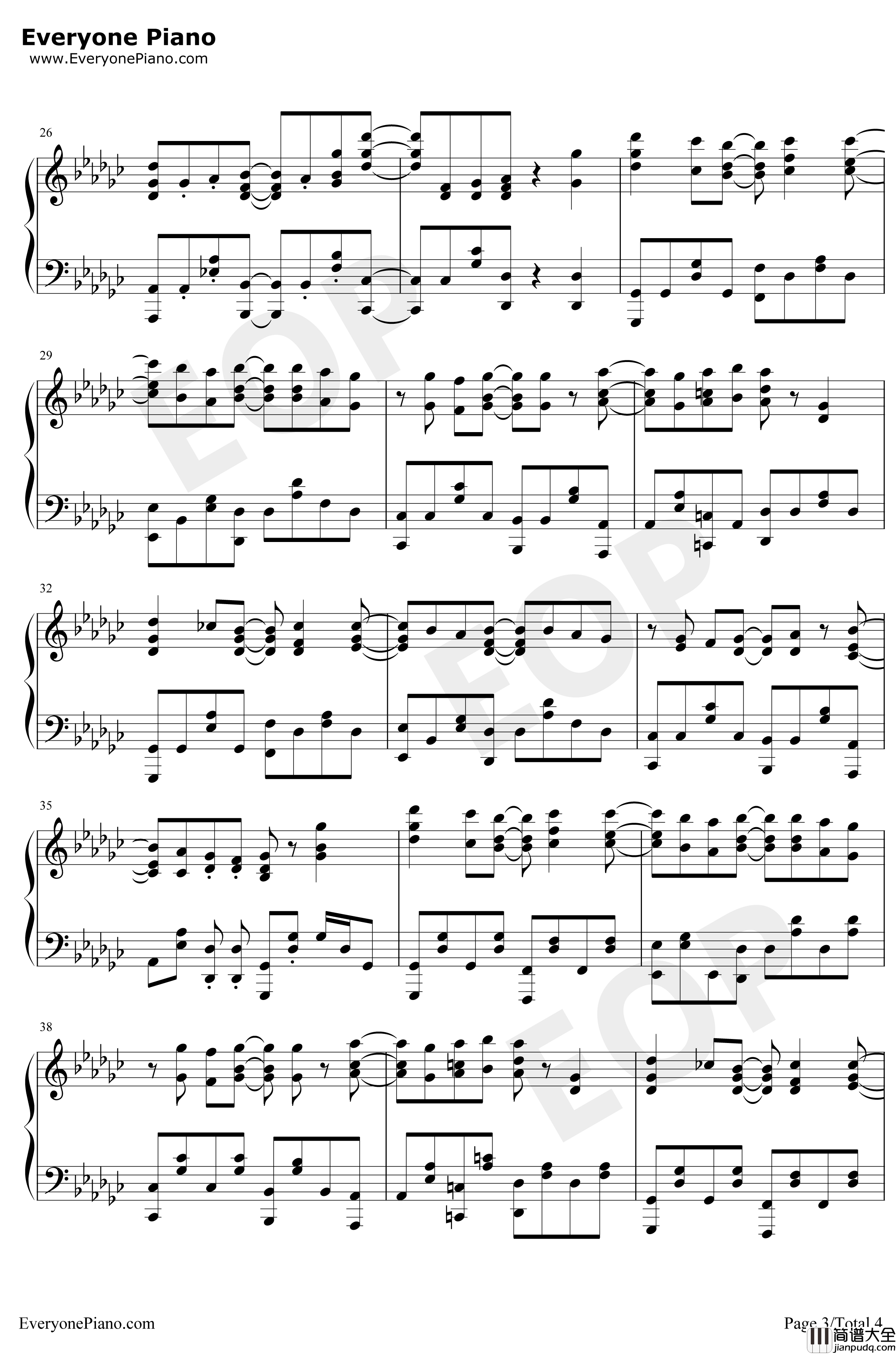 気ままな天使たち钢琴谱_わたてん☆5_天使降临到了我的身边OP