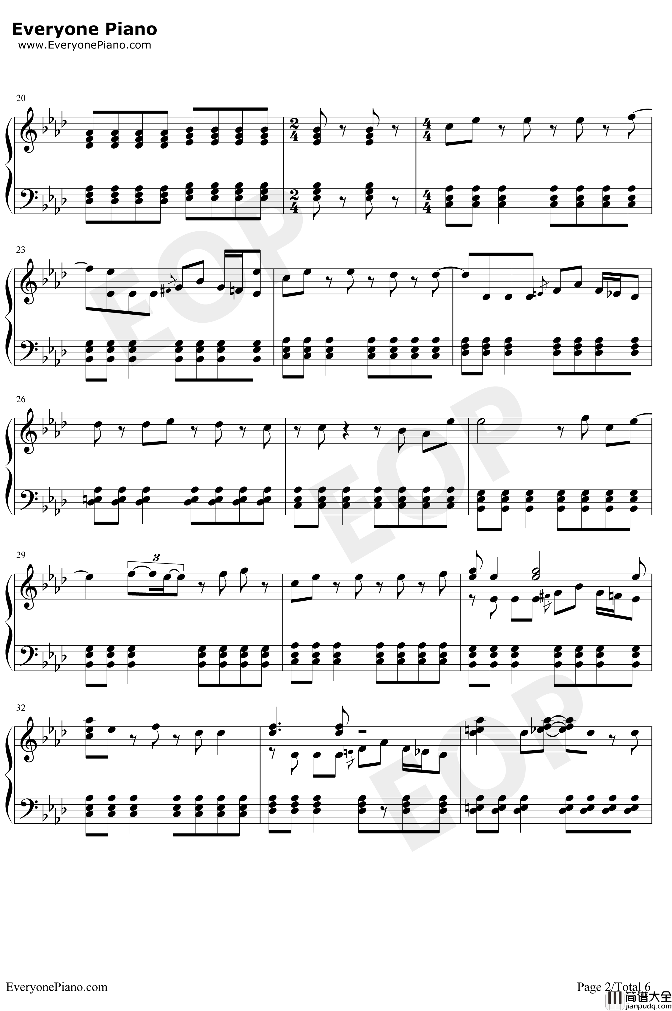 Hooked_on_aFeeling钢琴谱_BlueSwede_银河护卫队OST