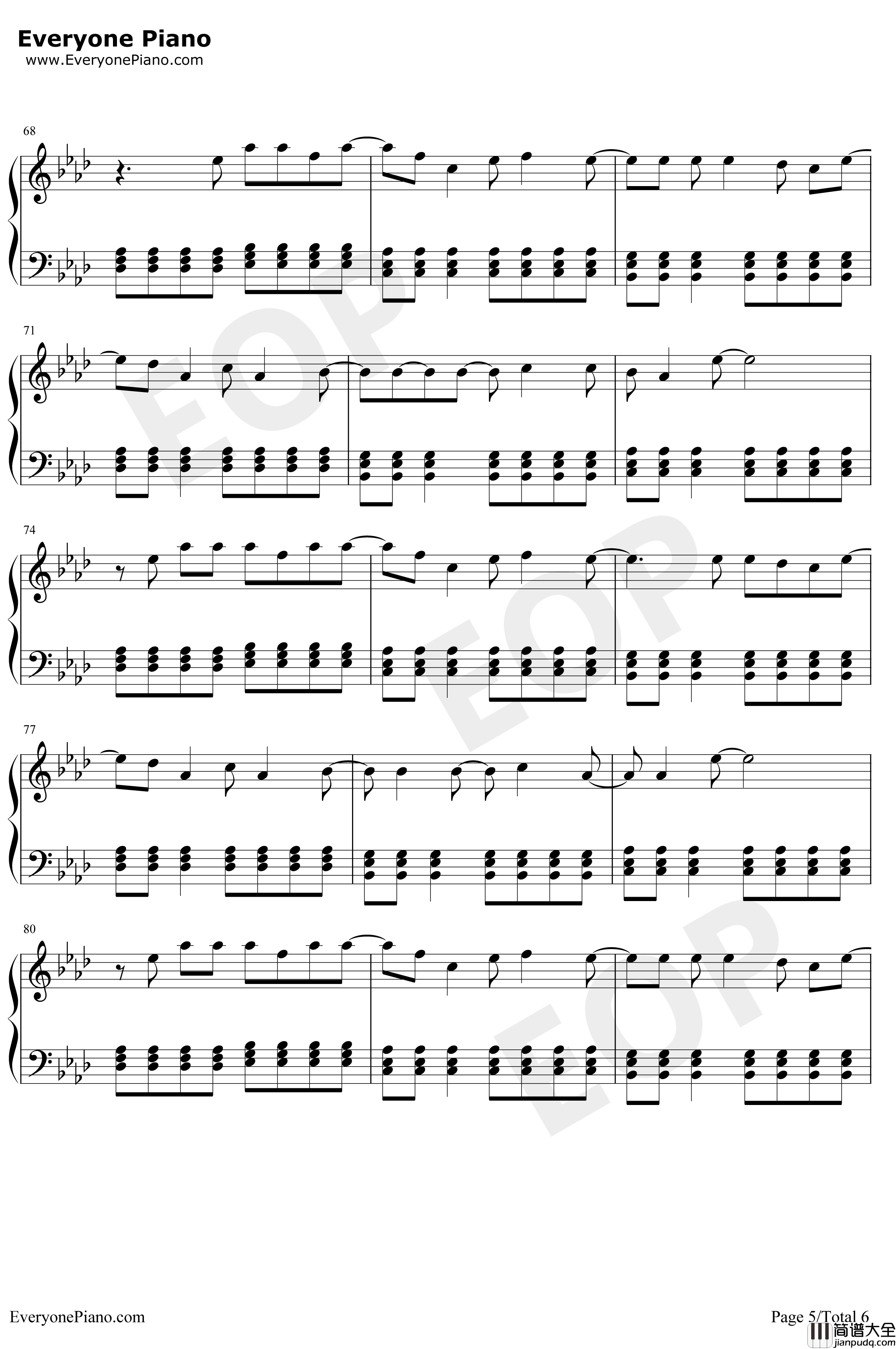 Hooked_on_aFeeling钢琴谱_BlueSwede_银河护卫队OST