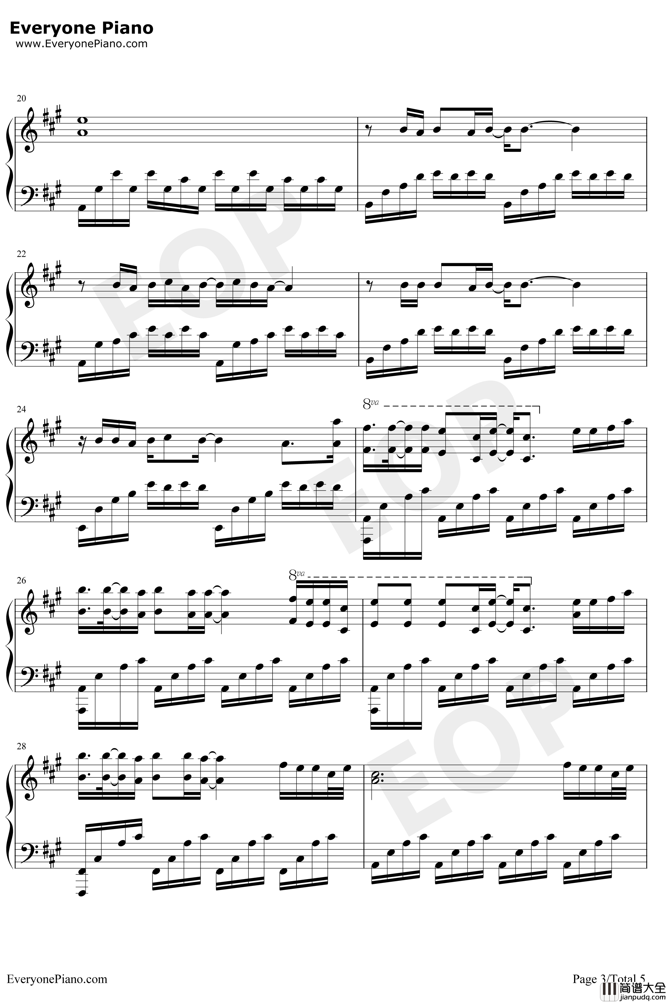 生如夏花钢琴谱_朴树_我不是药神宣传主题曲