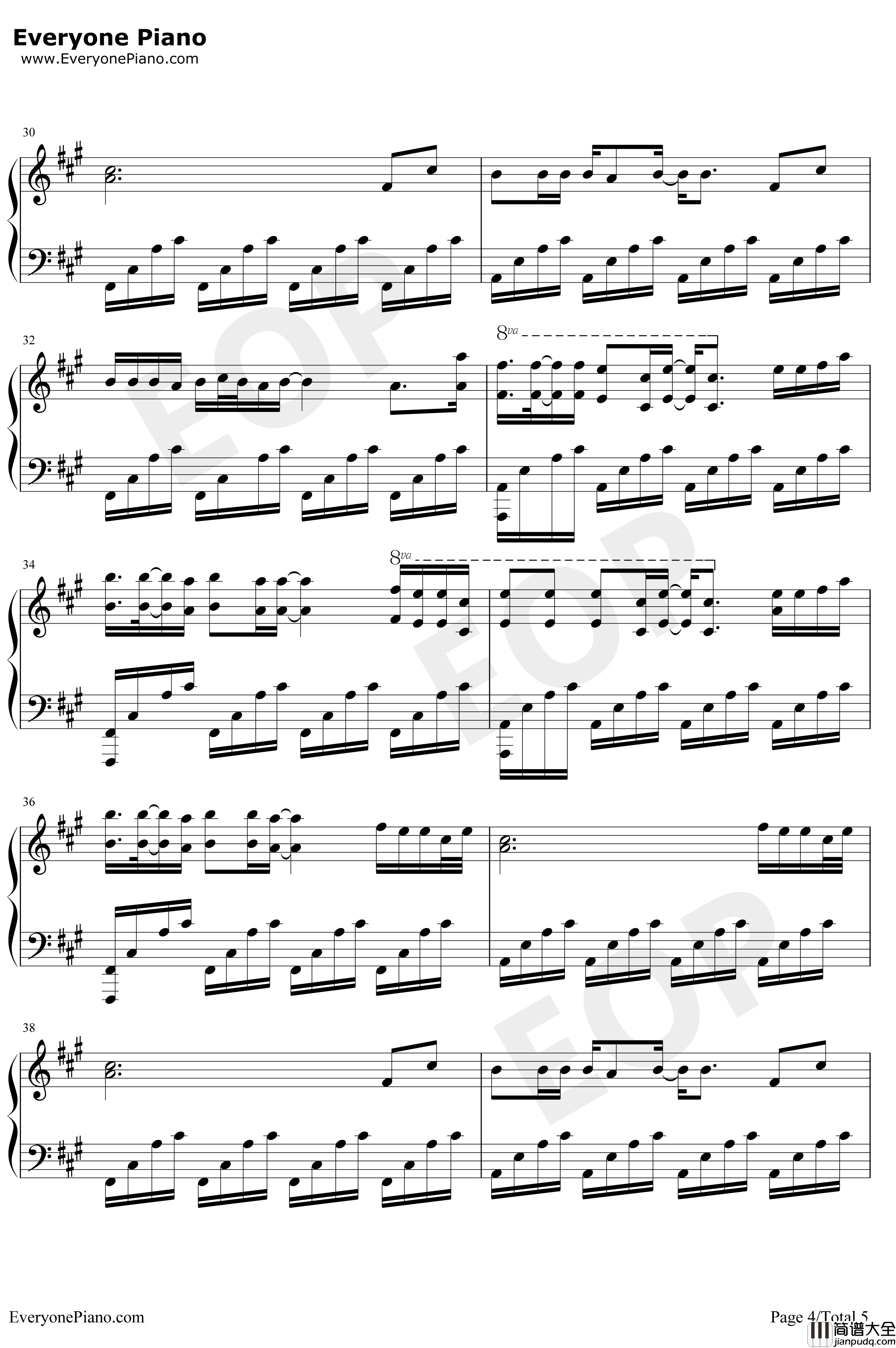 生如夏花钢琴谱_朴树_我不是药神宣传主题曲