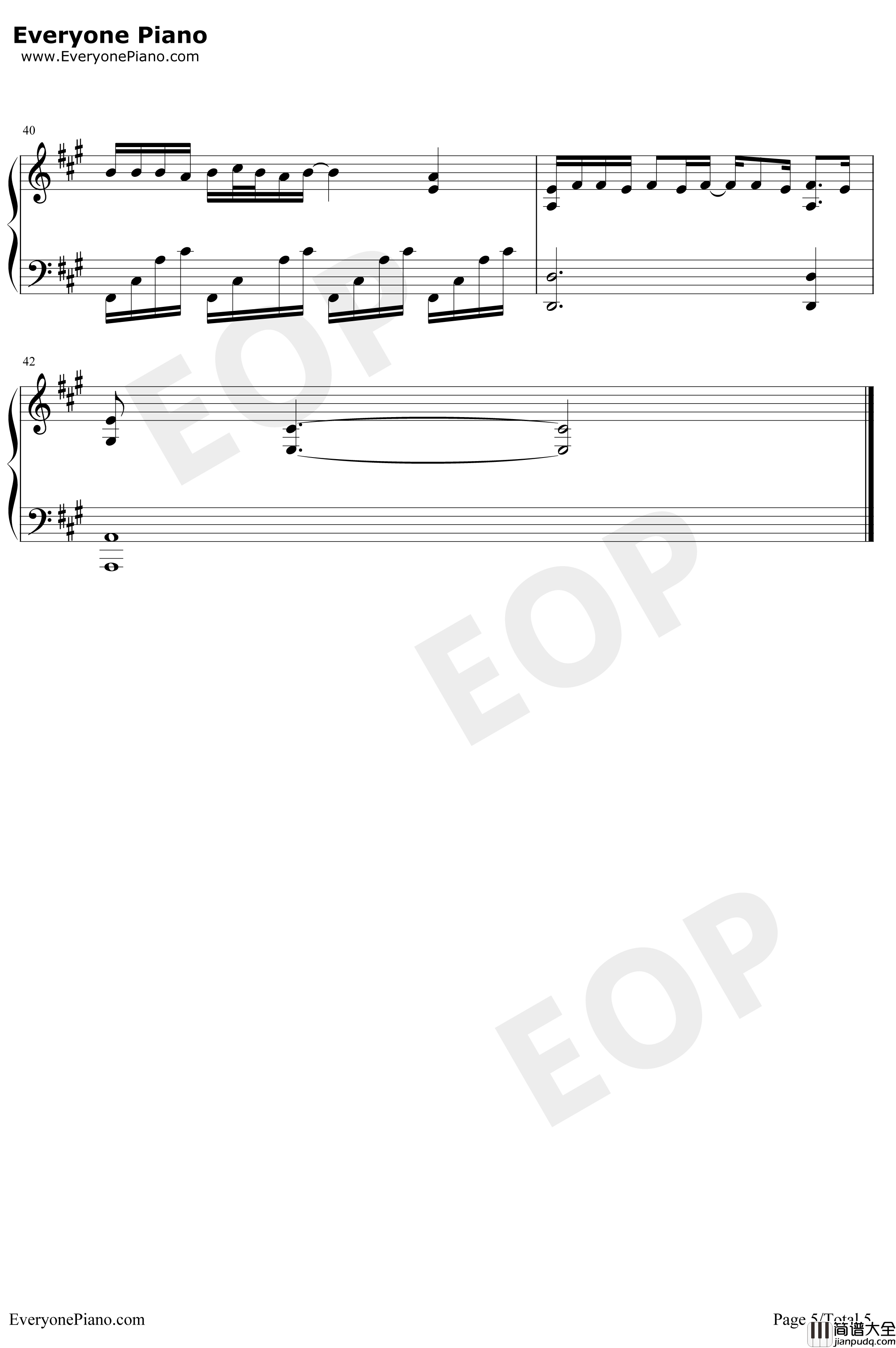 生如夏花钢琴谱_朴树_我不是药神宣传主题曲