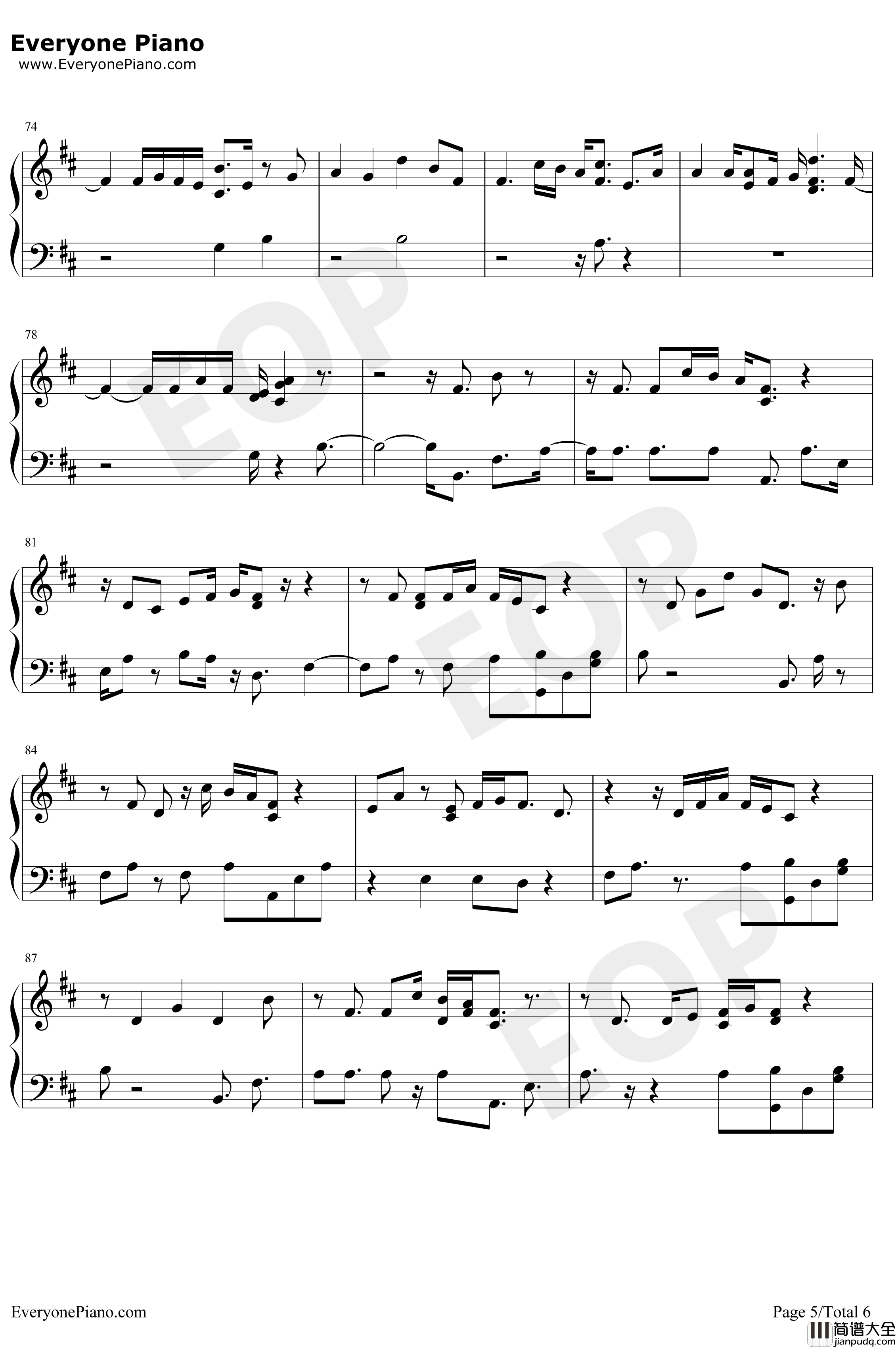 Solo钢琴谱_CleanBandit