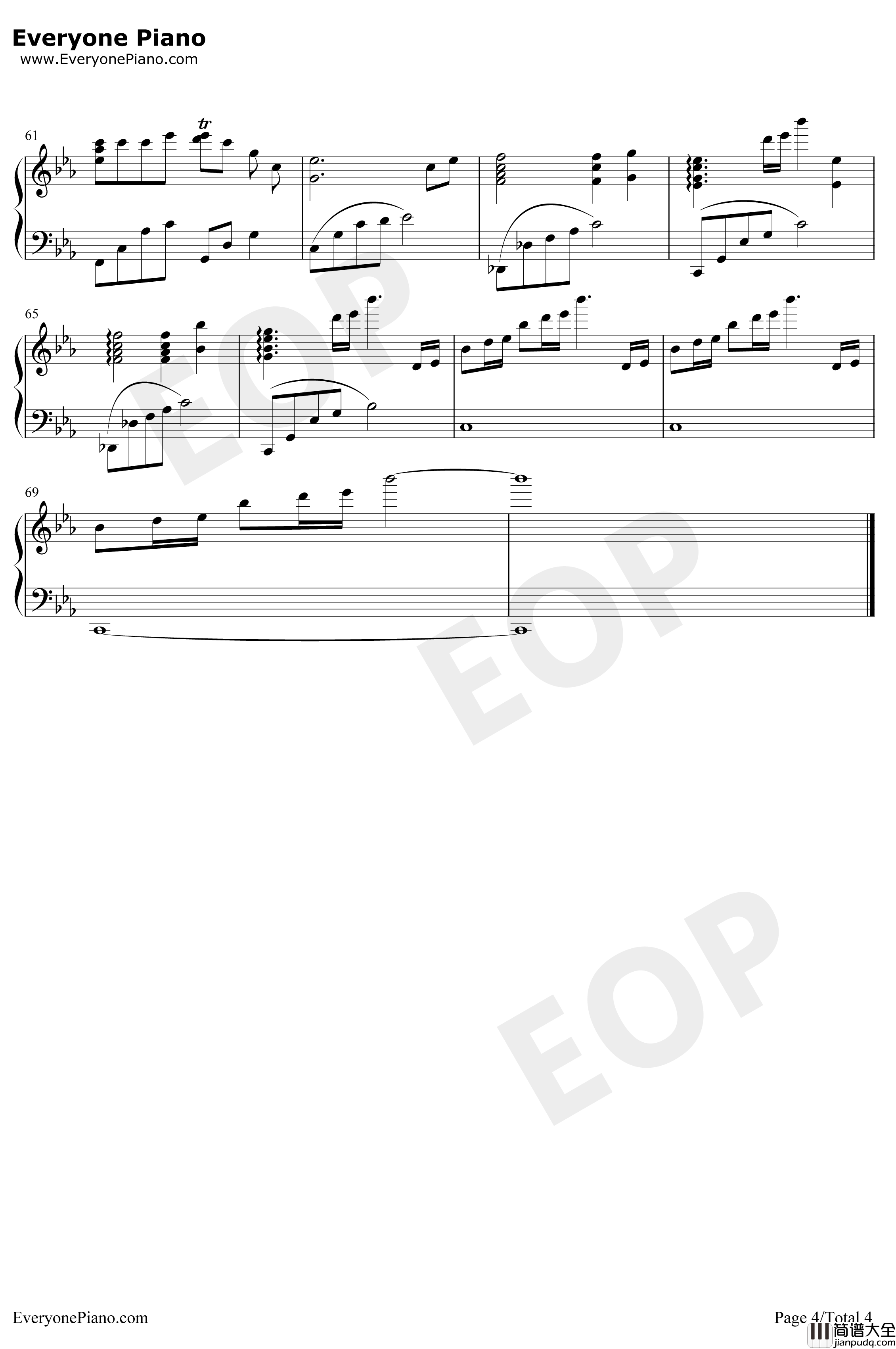 风之甬道钢琴谱_久石让JoeHisaishi宫崎骏_ThePathofWind