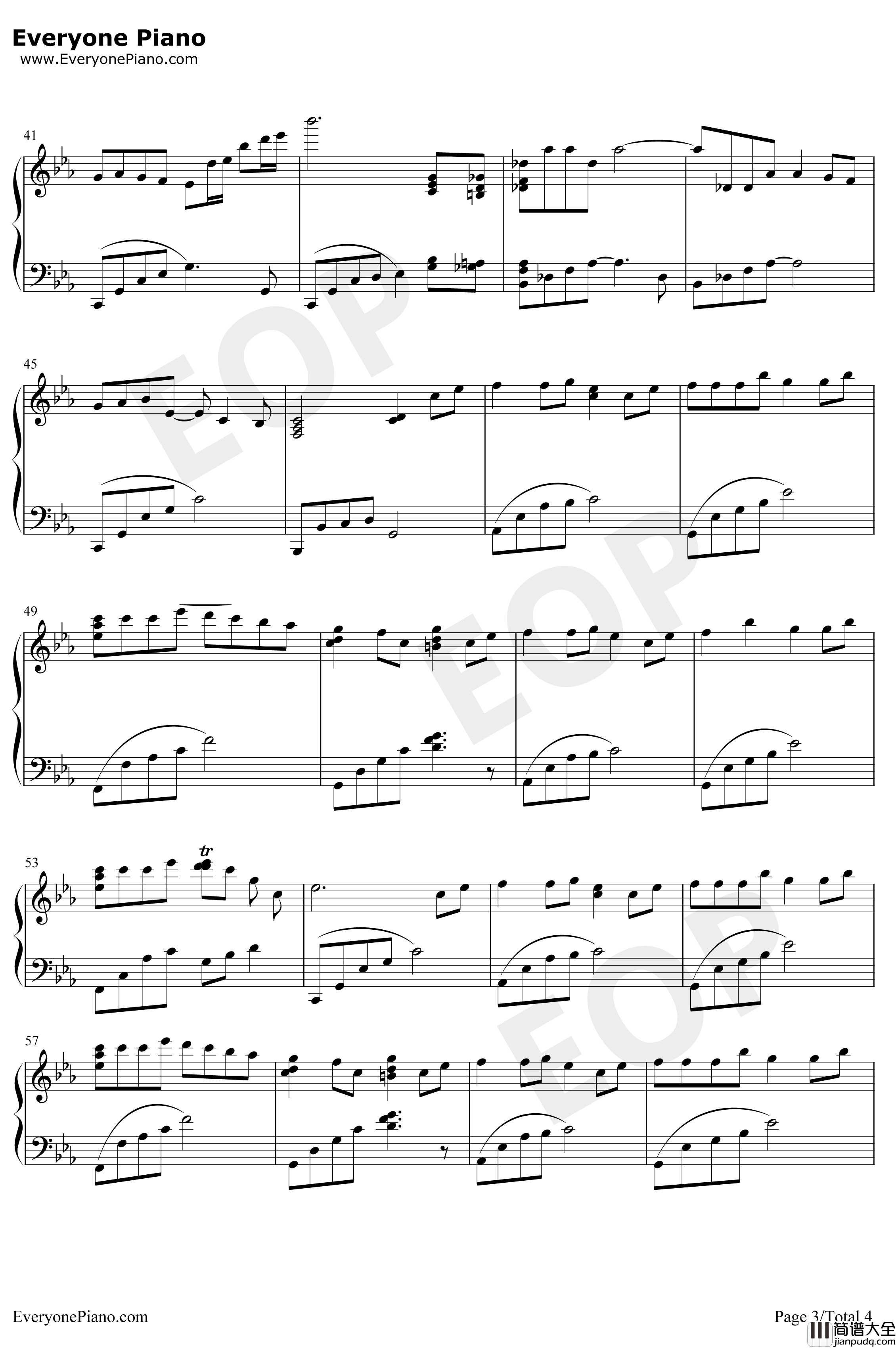 风之甬道钢琴谱_久石让JoeHisaishi宫崎骏_ThePathofWind