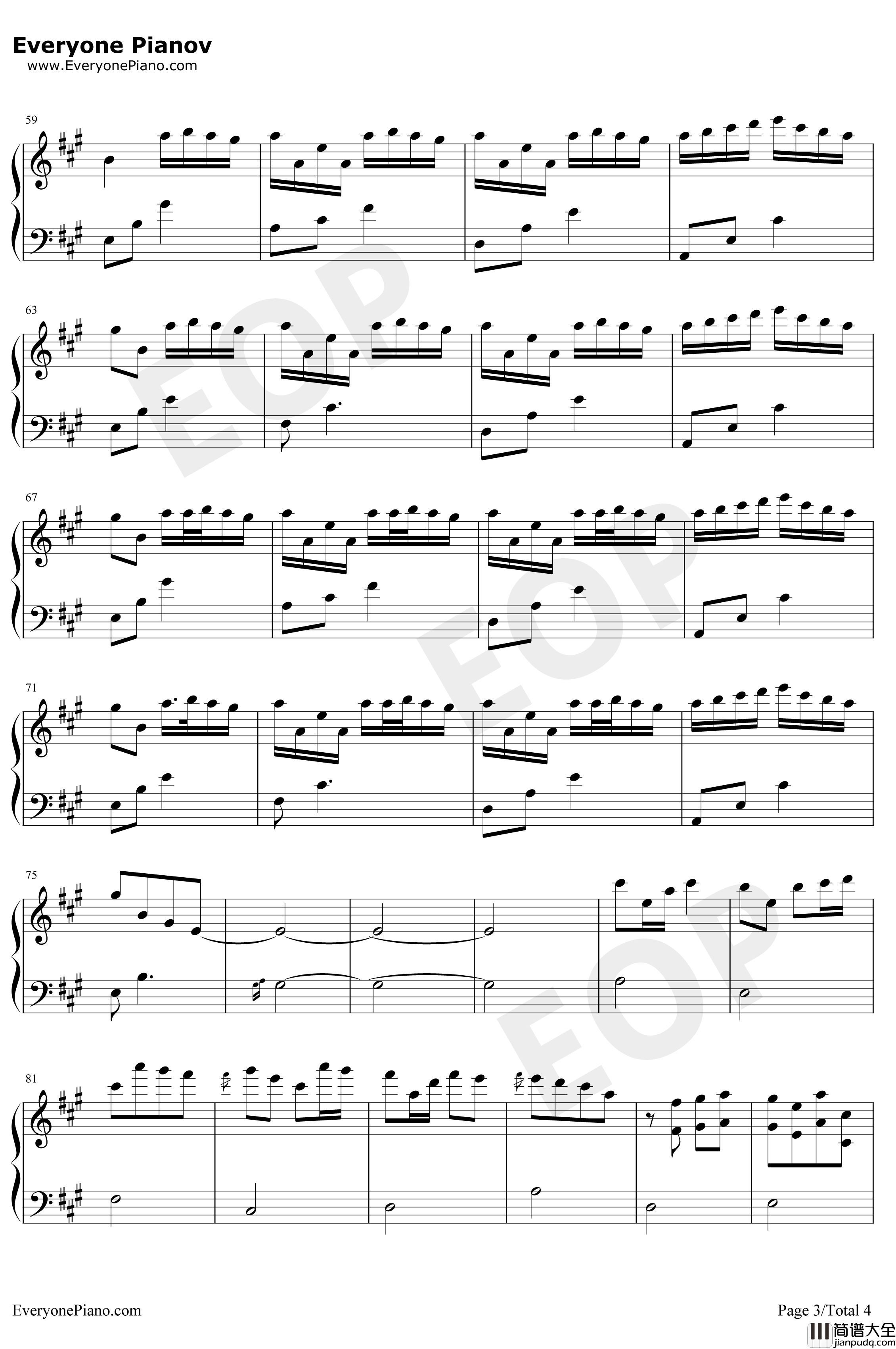 绝美卡农Canon遇上RiverFlowsInYou钢琴谱_JohannPachelbelYiruma_你绝对没听过的版本