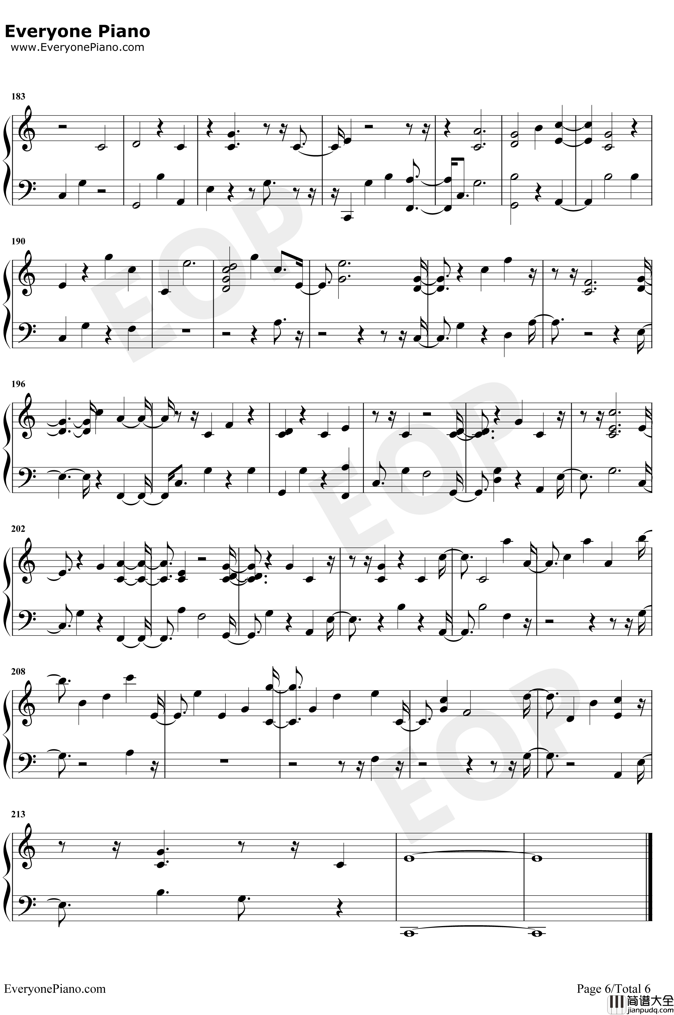 No_Brainer钢琴谱_DJKhaledJustinBieber