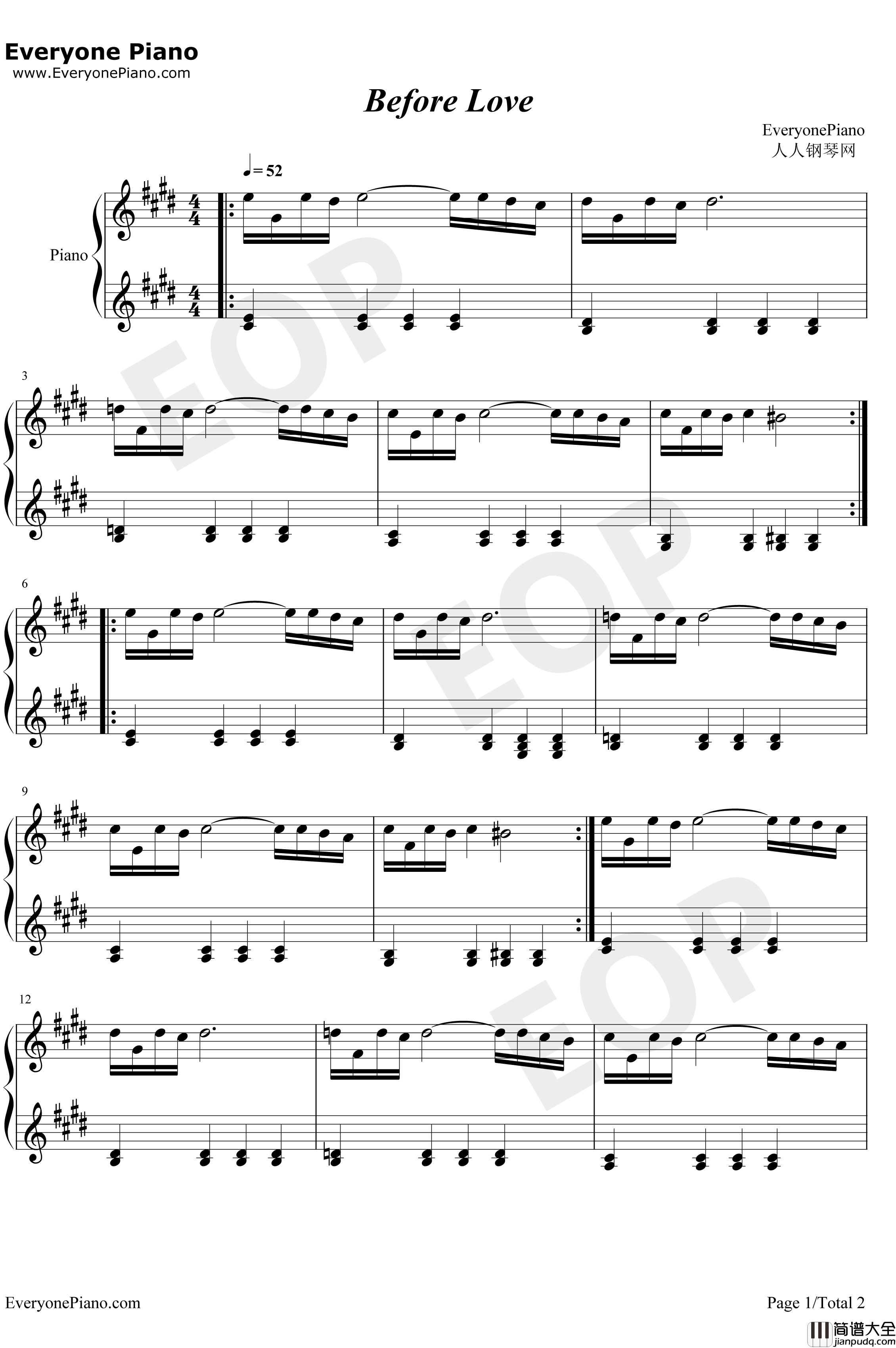 Before_Love钢琴谱_LuigiRubino