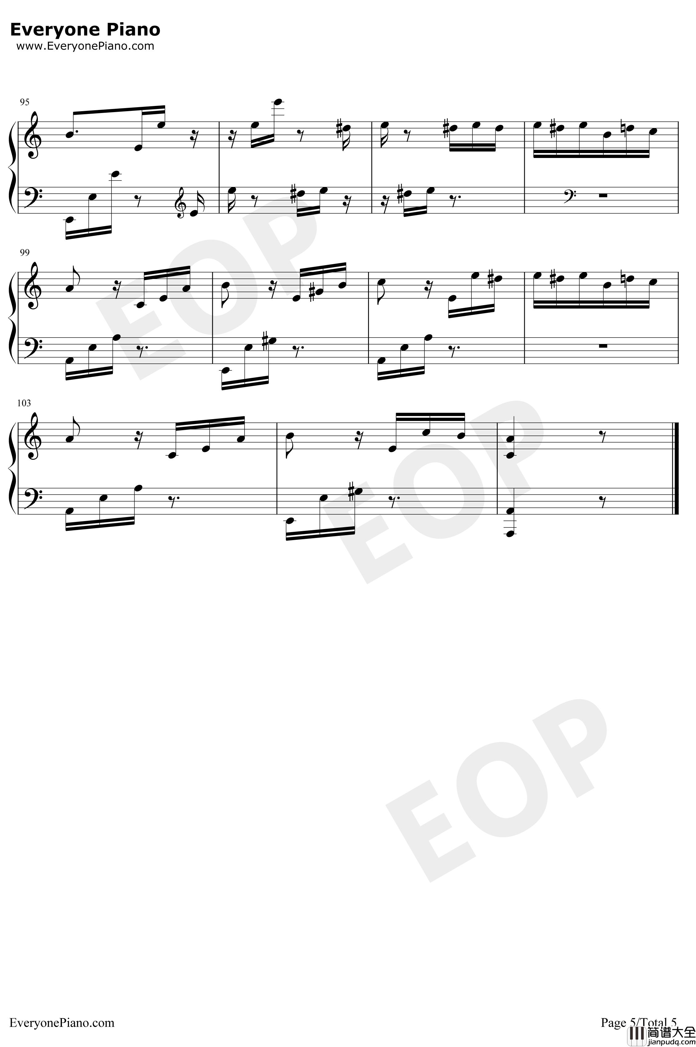 献给爱丽丝钢琴谱_贝多芬_致爱丽丝（fürElise）