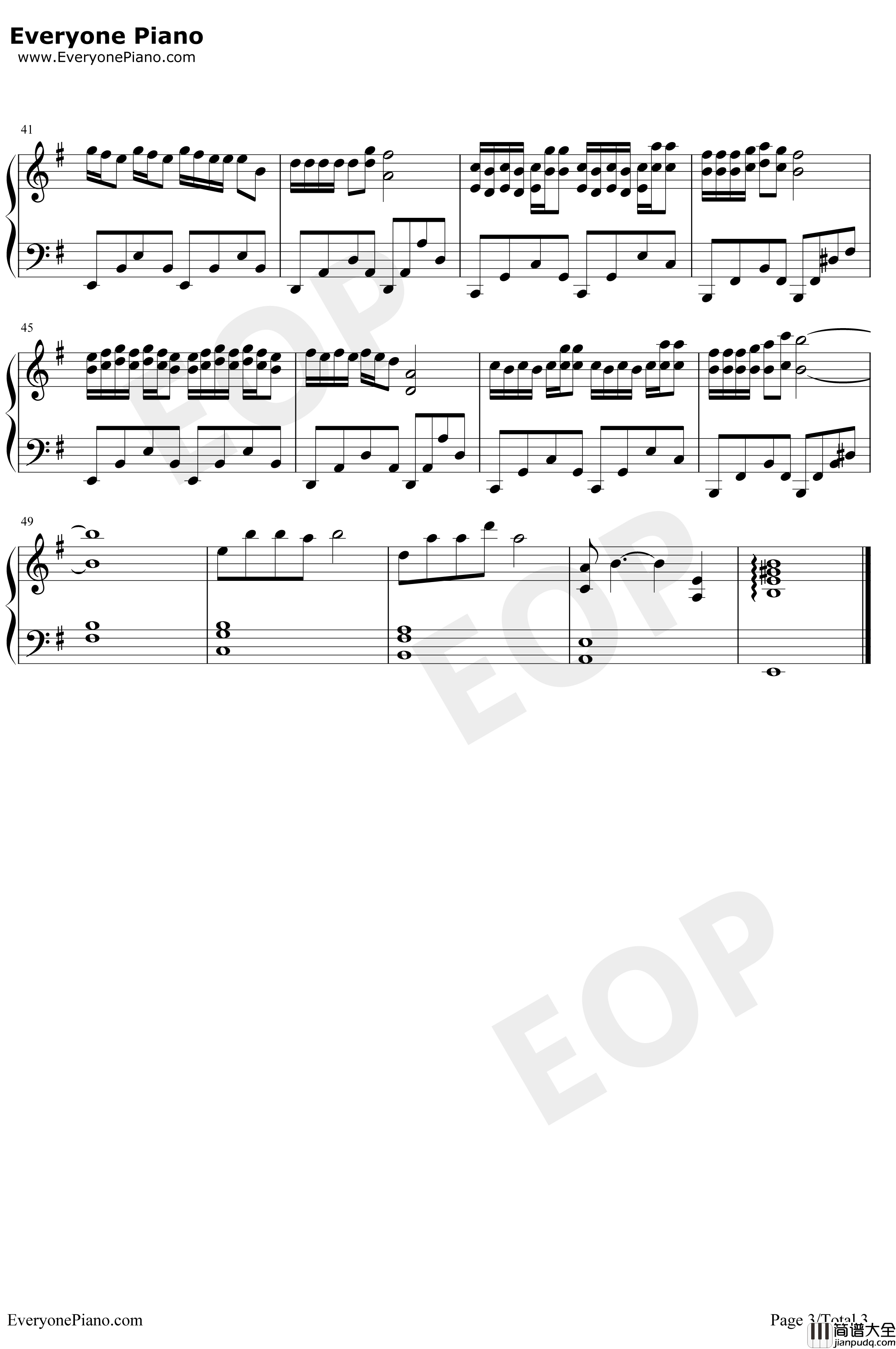 天地无霜钢琴谱_杨紫邓伦_香蜜沉沉烬如霜主题曲