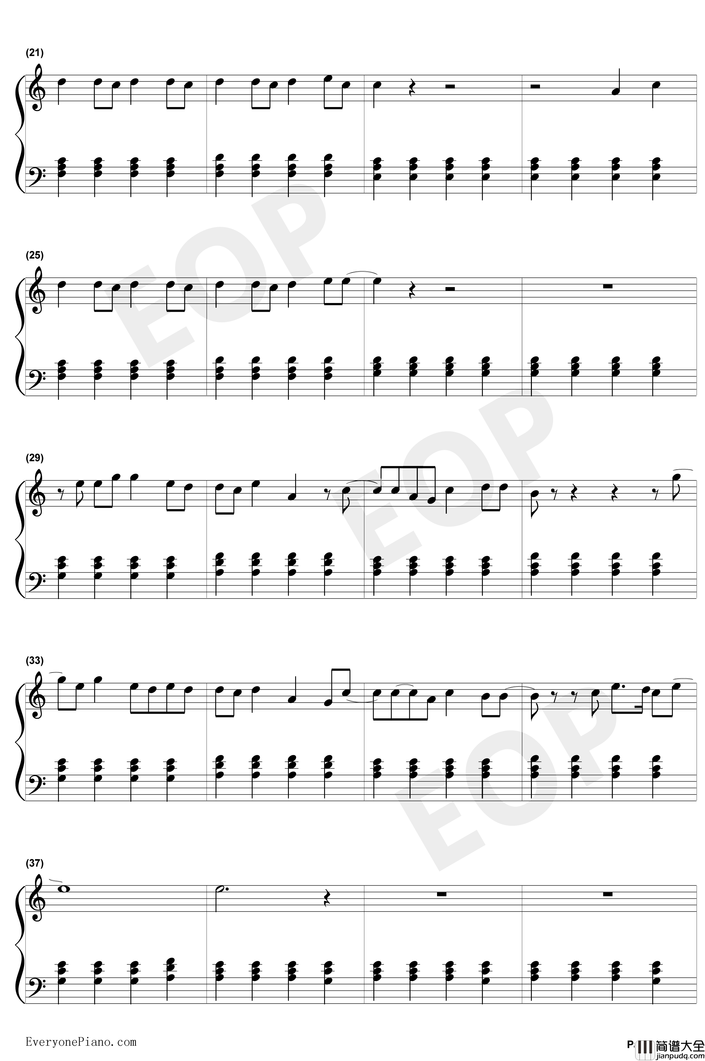 Stay钢琴谱_RihannaMikkyEkko