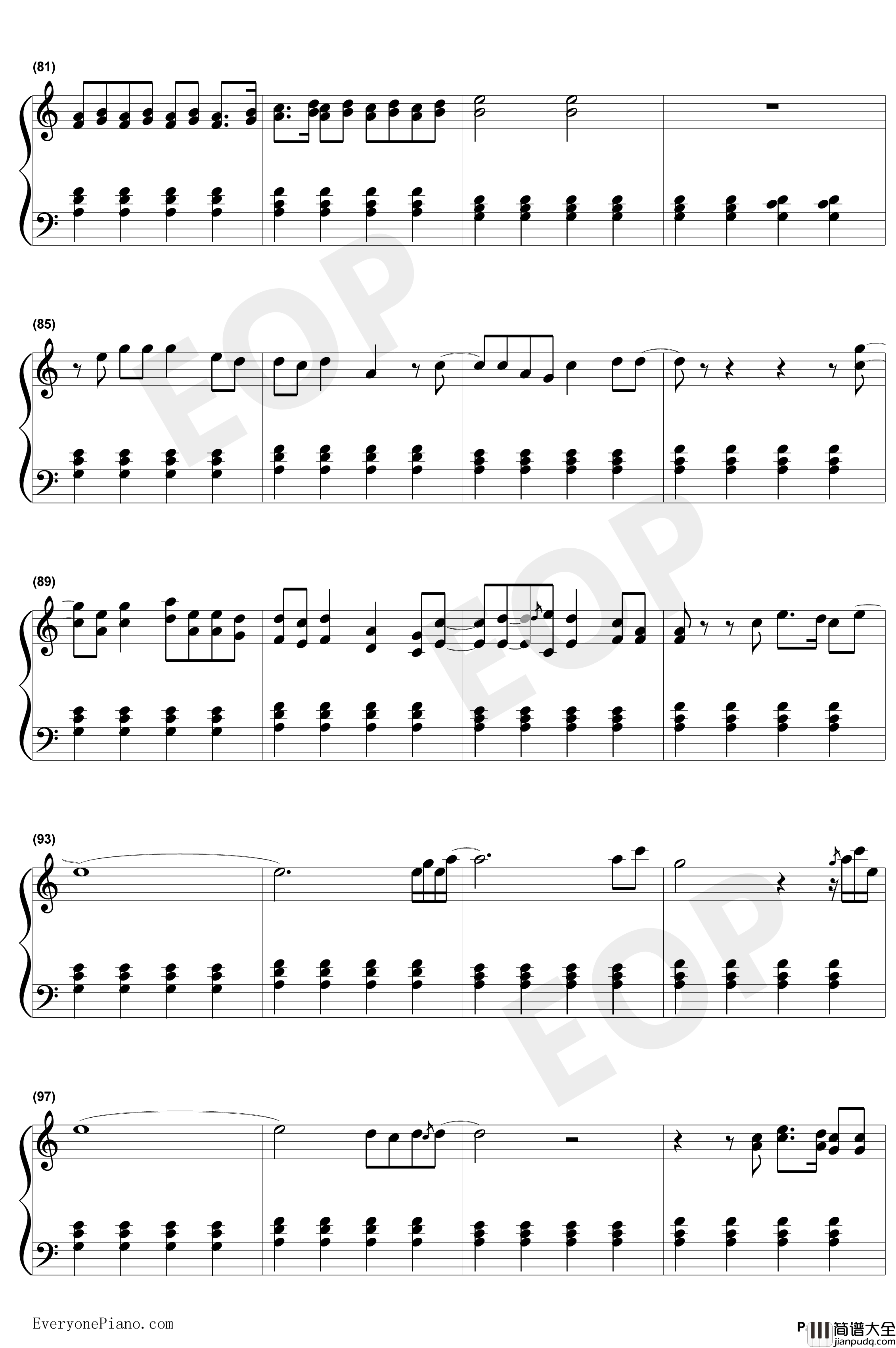 Stay钢琴谱_RihannaMikkyEkko