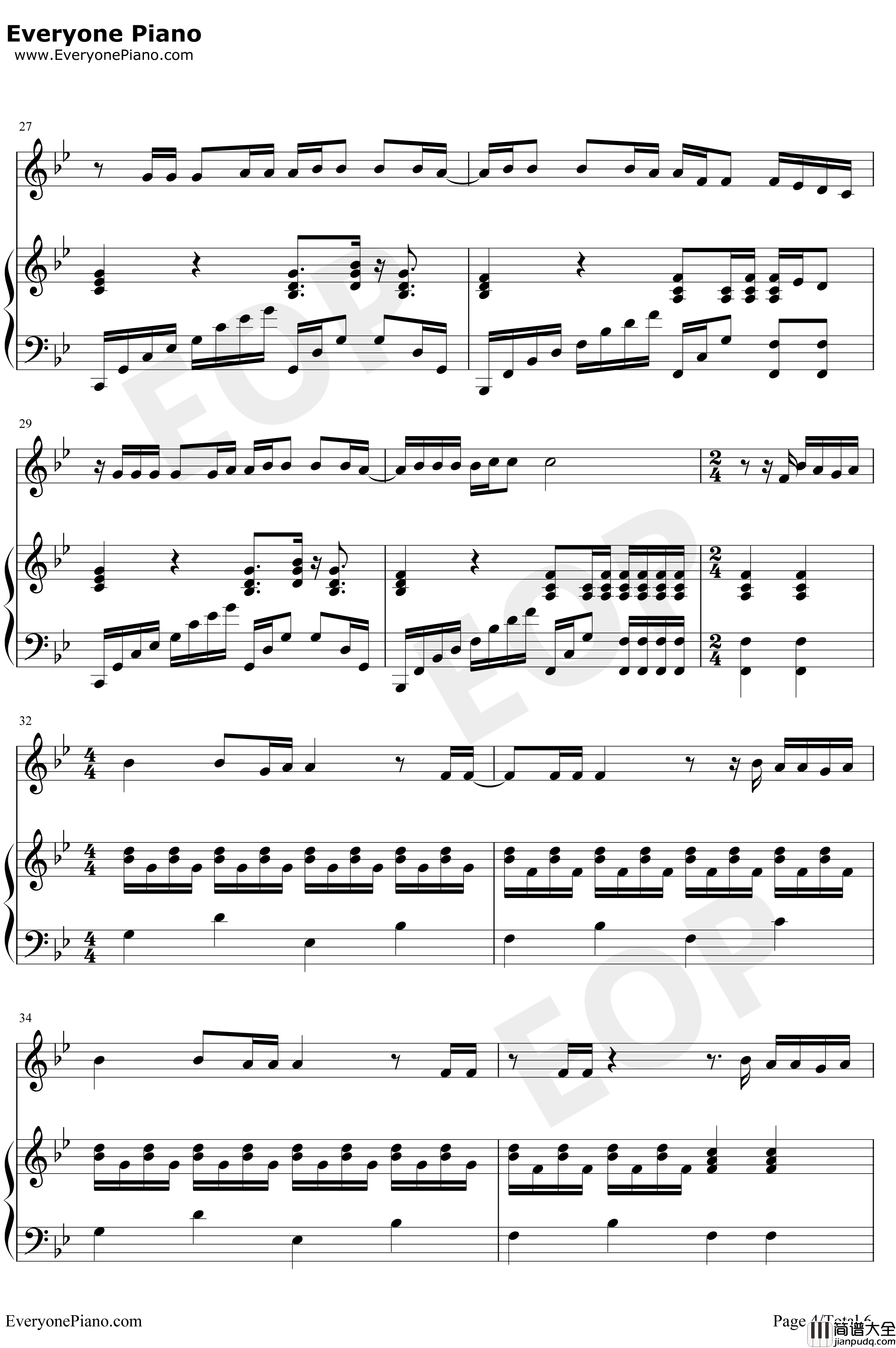 来自天堂的魔鬼钢琴谱_邓紫棋