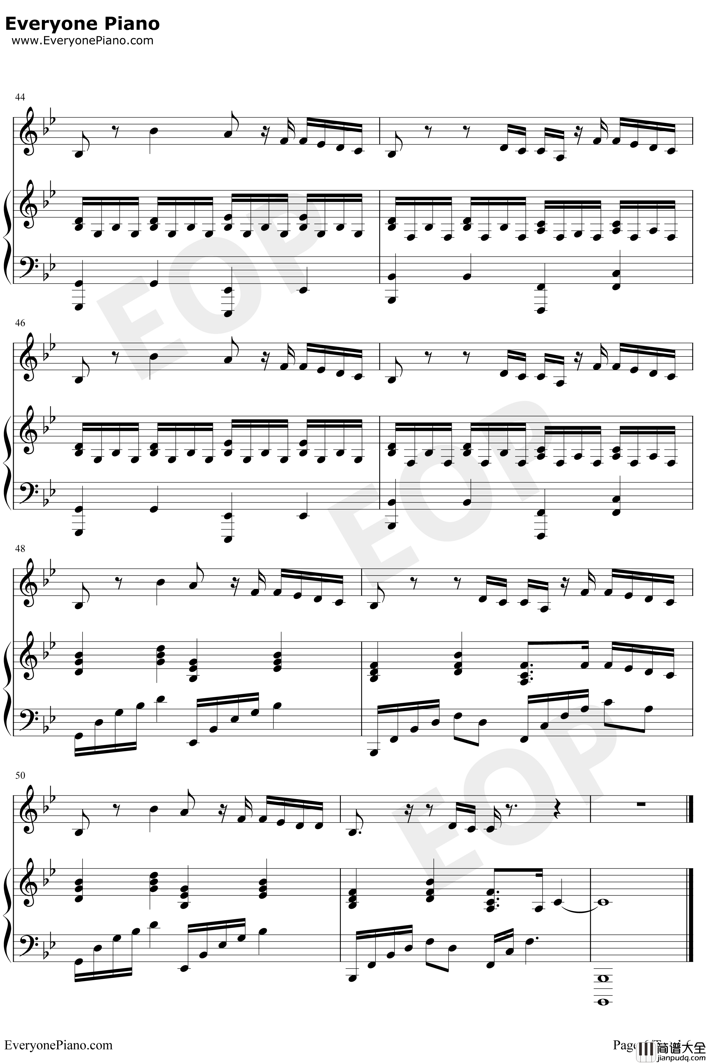 来自天堂的魔鬼钢琴谱_邓紫棋