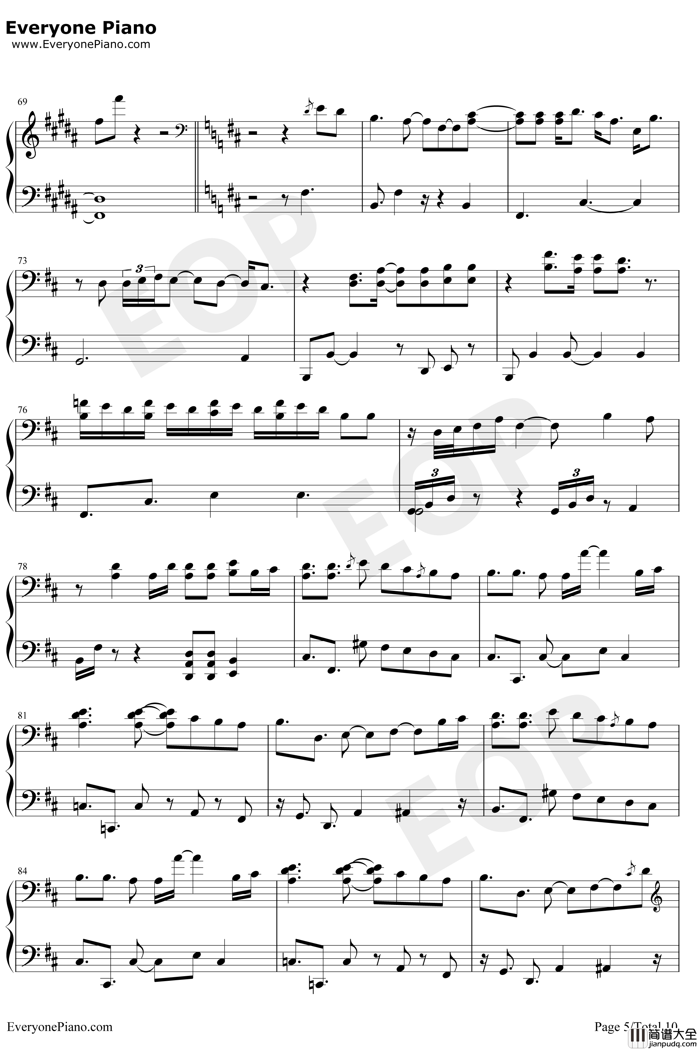 Get_Wild钢琴谱_TMNetwork_城市猎人ED