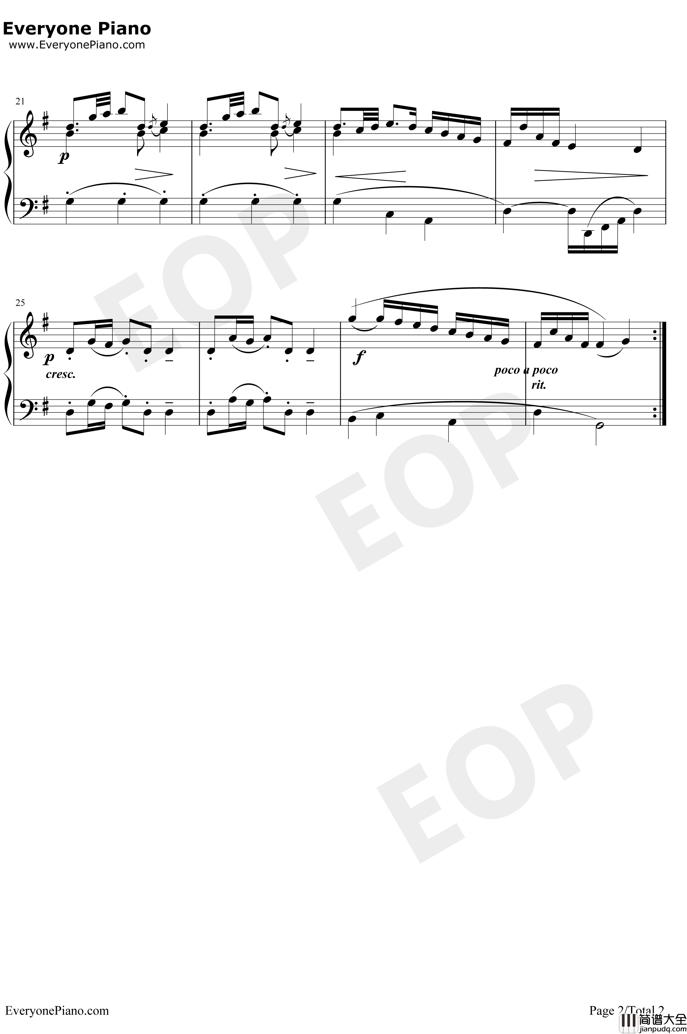 波罗涅兹舞曲19钢琴谱_巴赫_巴赫初级钢琴曲集