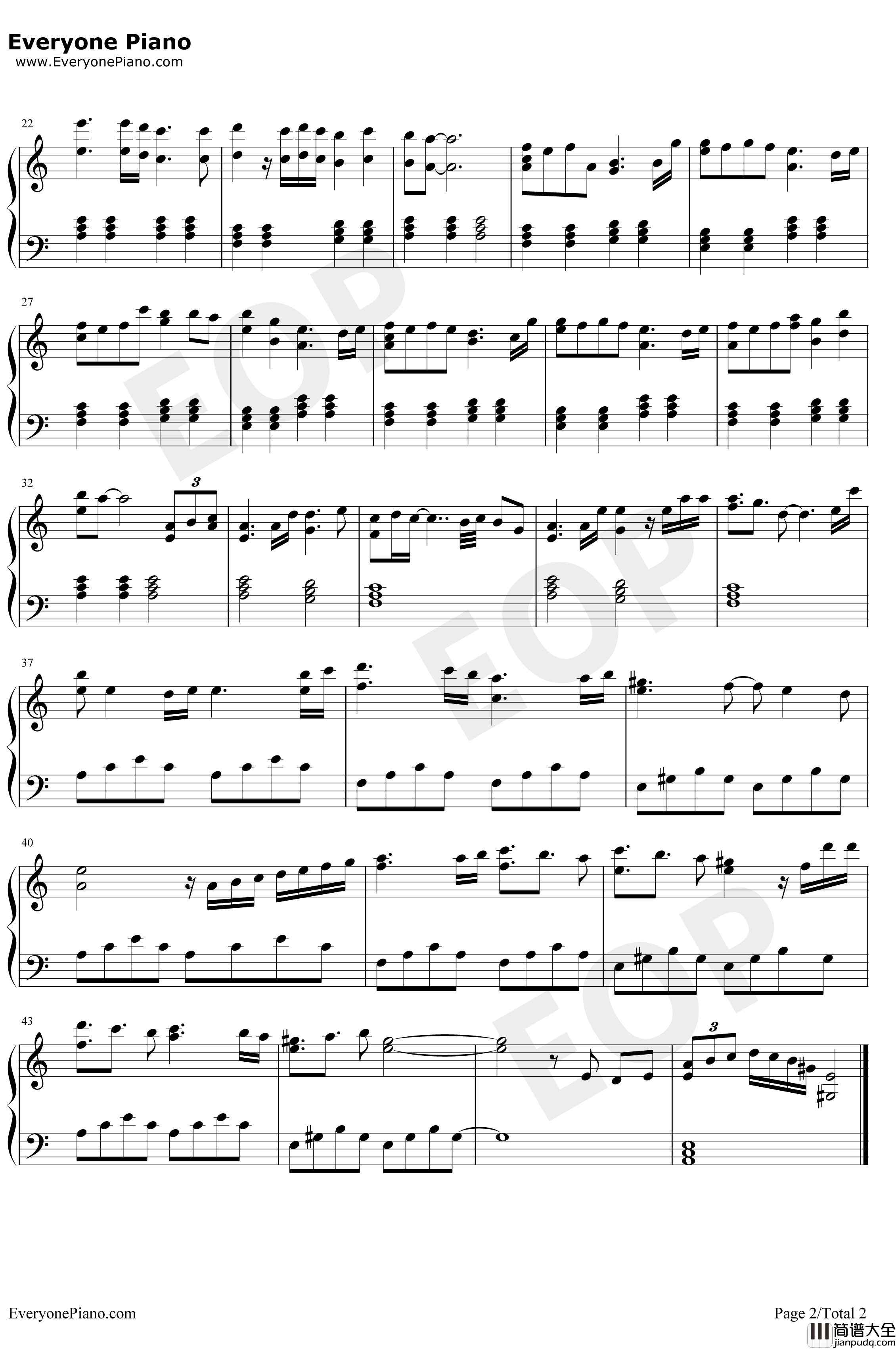 好事问何求钢琴谱_KennethYang_天地风云录之魔戮血战雪山银燕与雨音霜情境曲