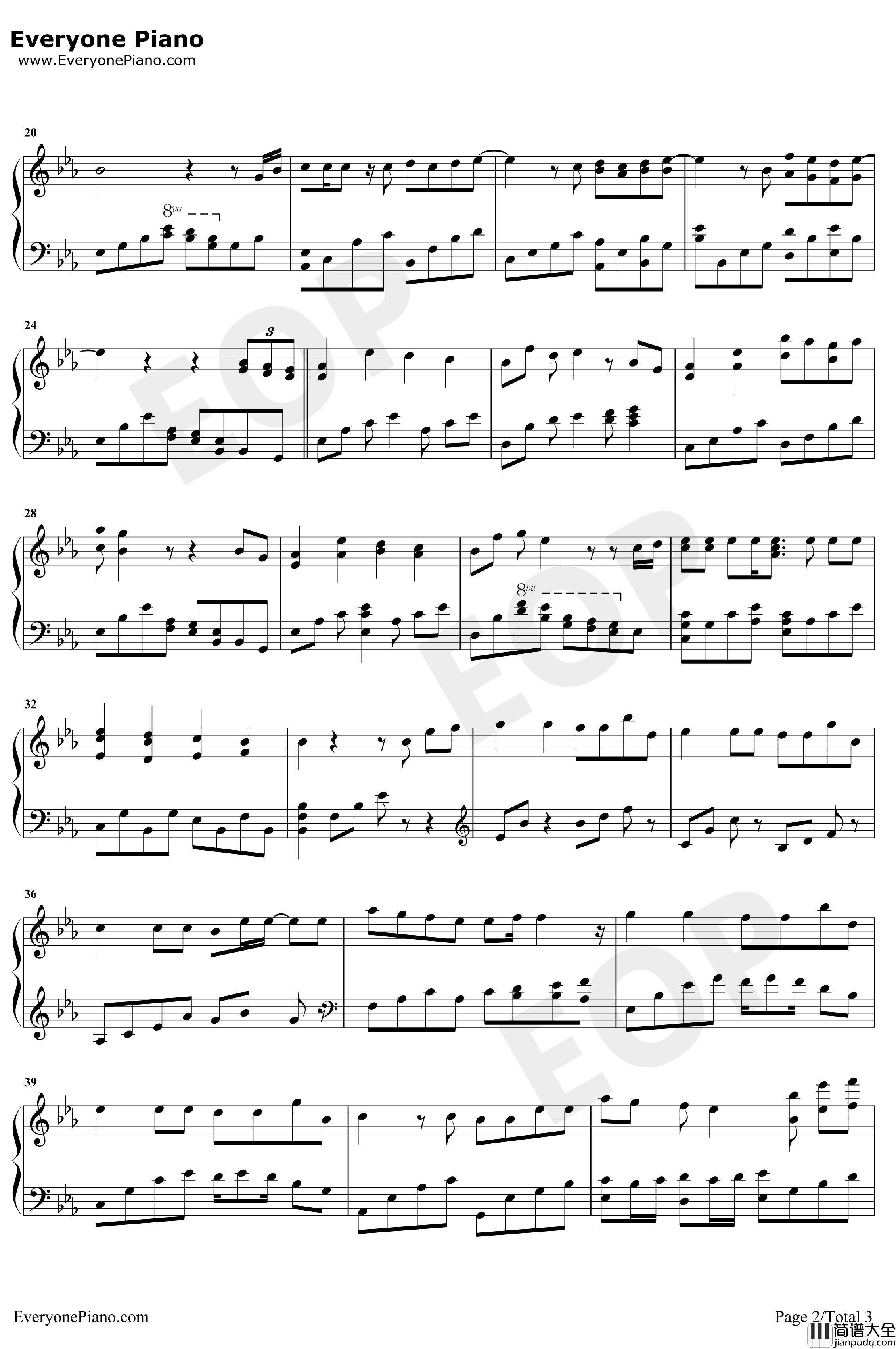 君に贈る詩钢琴谱_DUFF