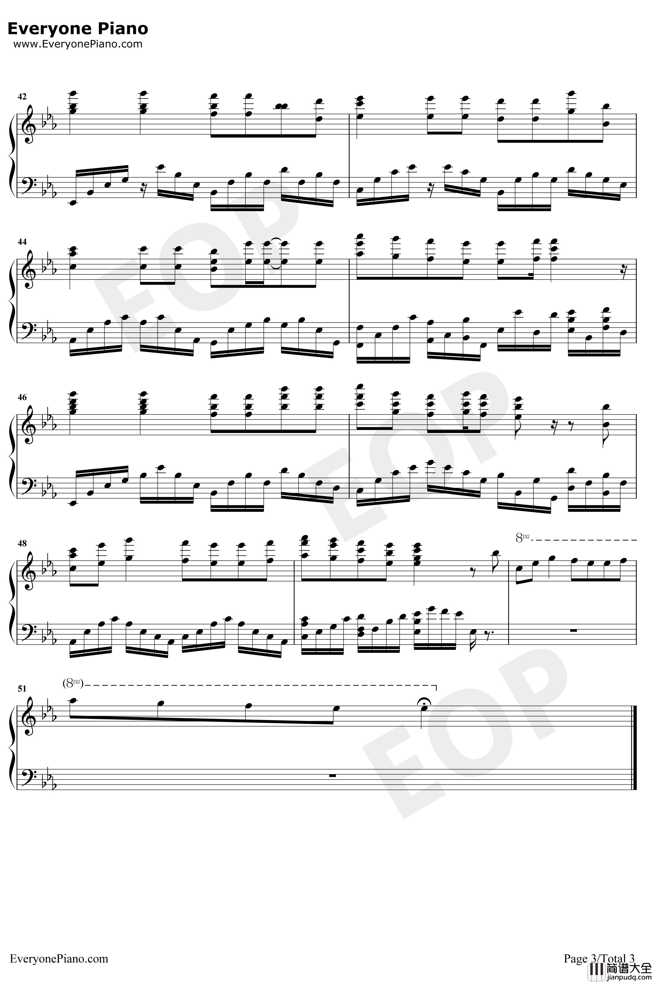 君に贈る詩钢琴谱_DUFF