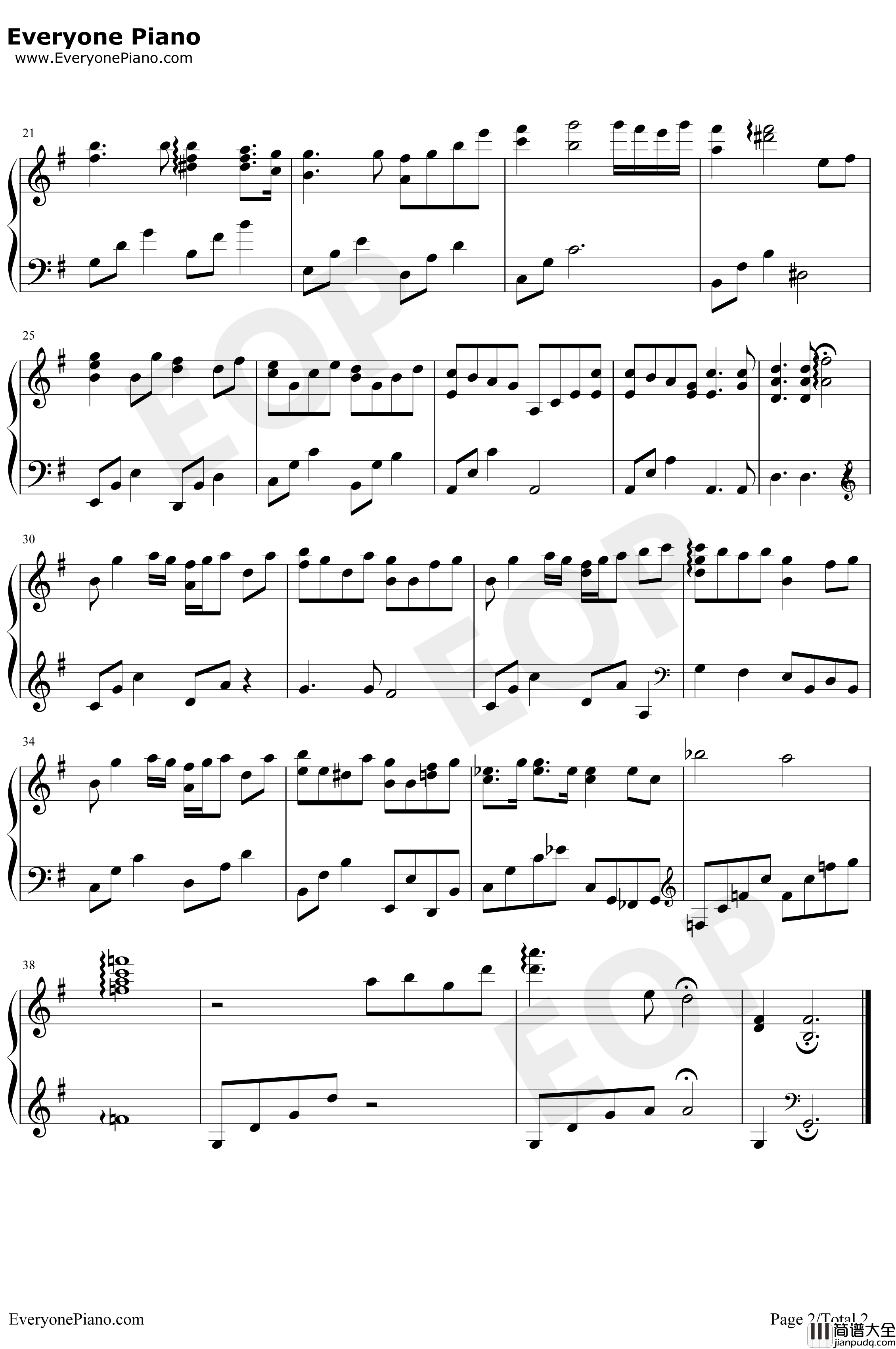 You_Are_Not_Alone钢琴谱_梶浦由记_刀剑神域IIOST