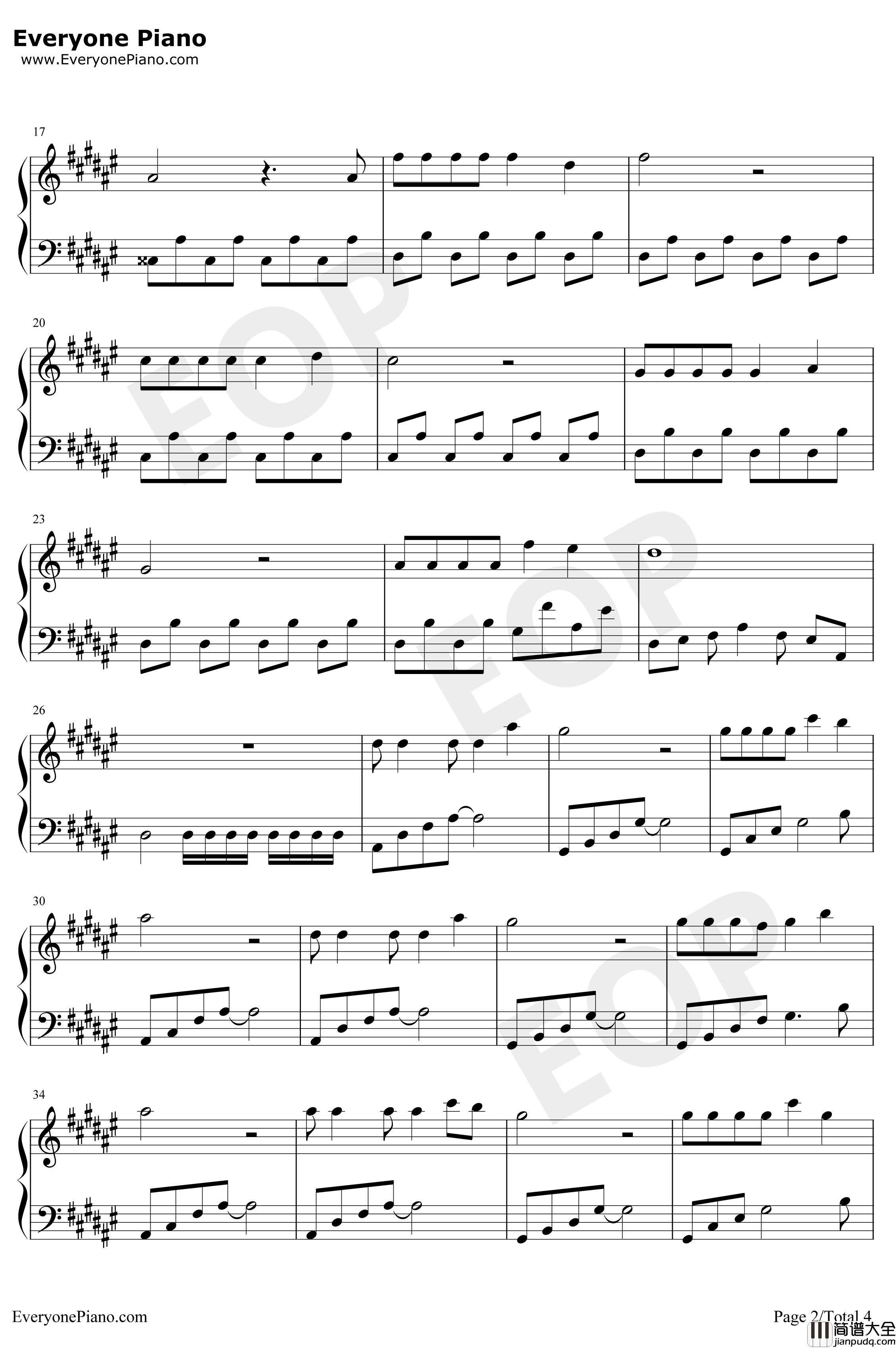 一万个舍不得钢琴谱_庄心妍_不要追问对与错毕竟我们深爱过