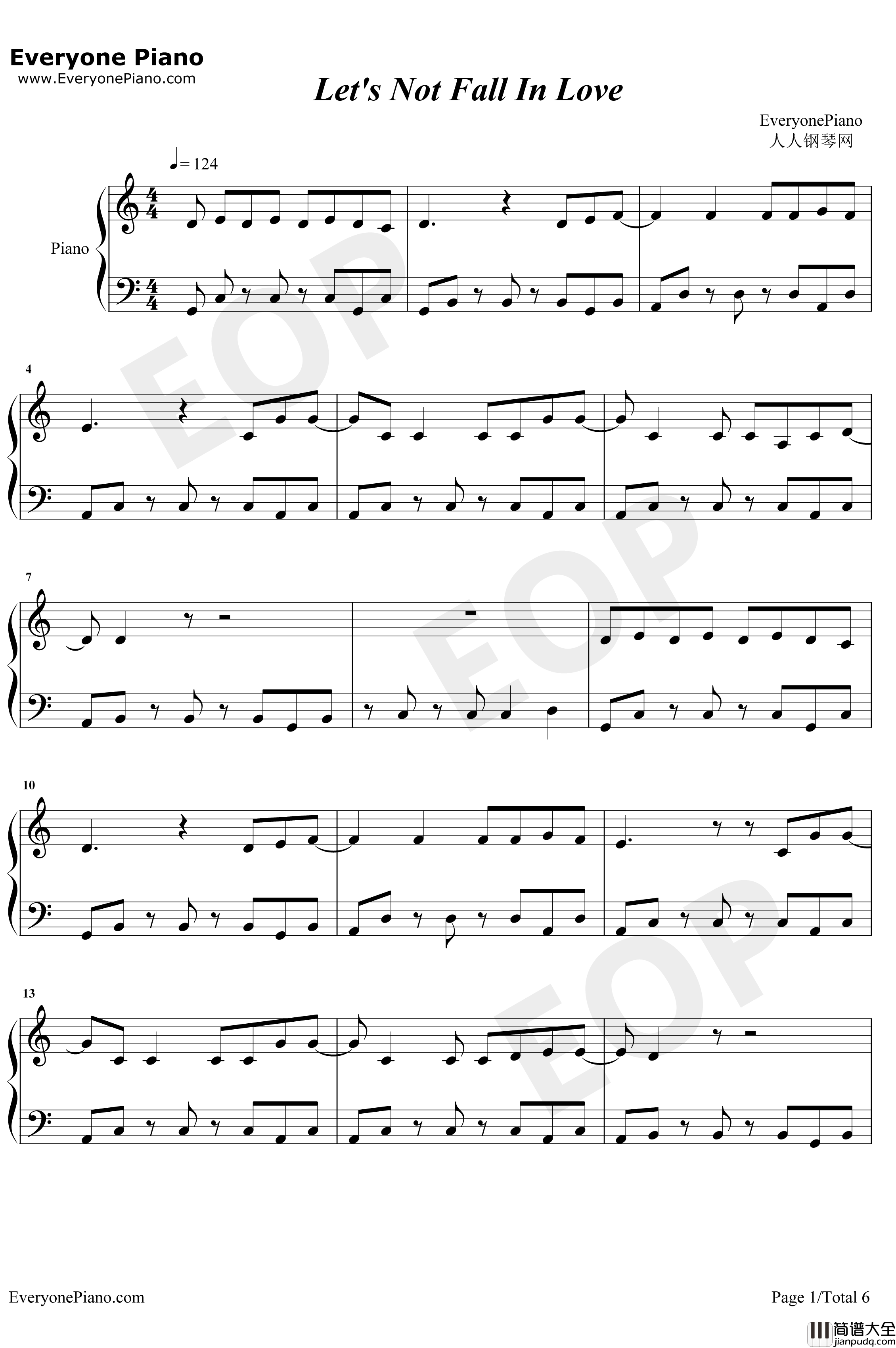 Let's_Not_Fallin_Love钢琴谱_BigBang