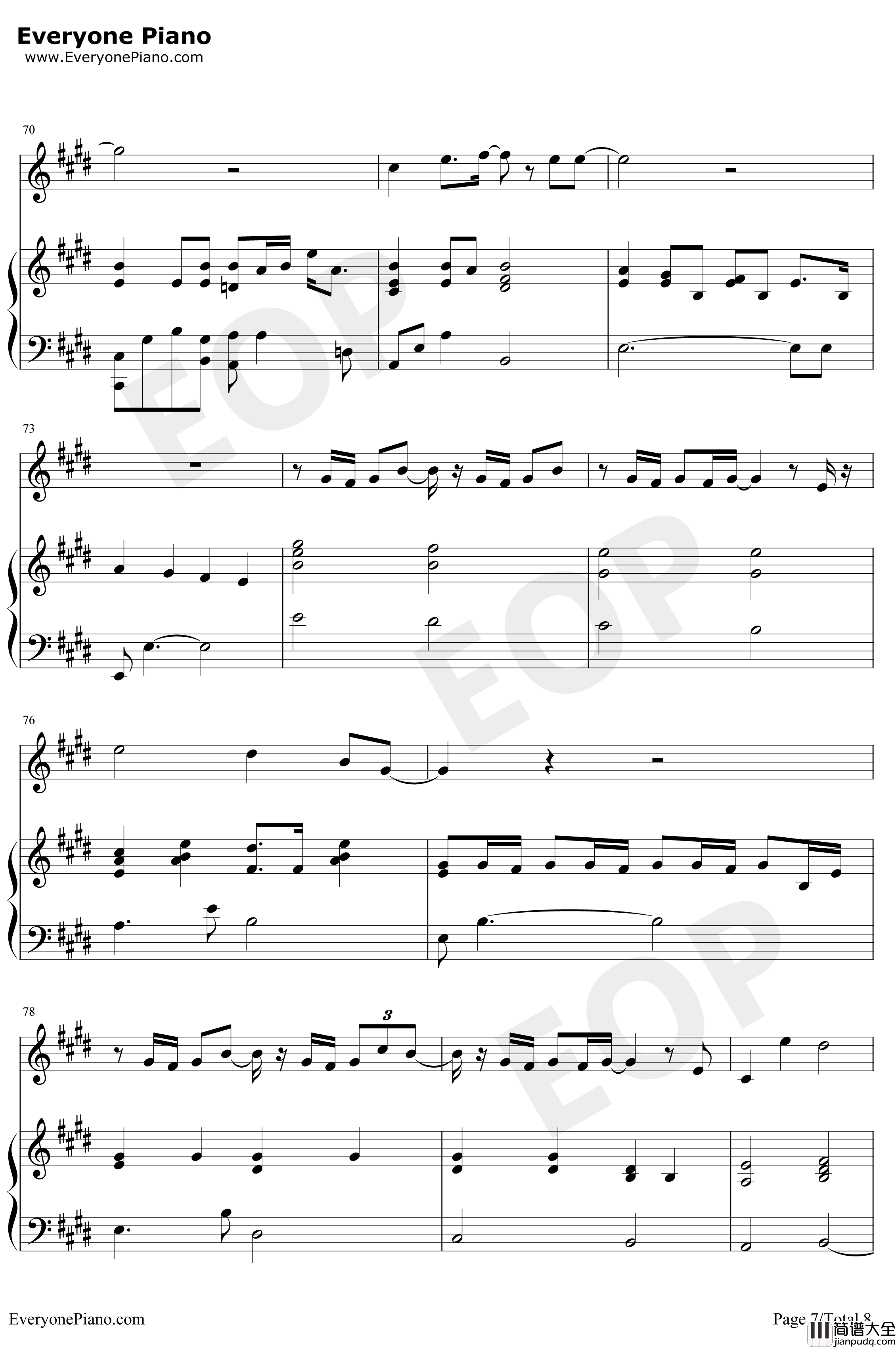 寻人启事钢琴谱_徐佳莹