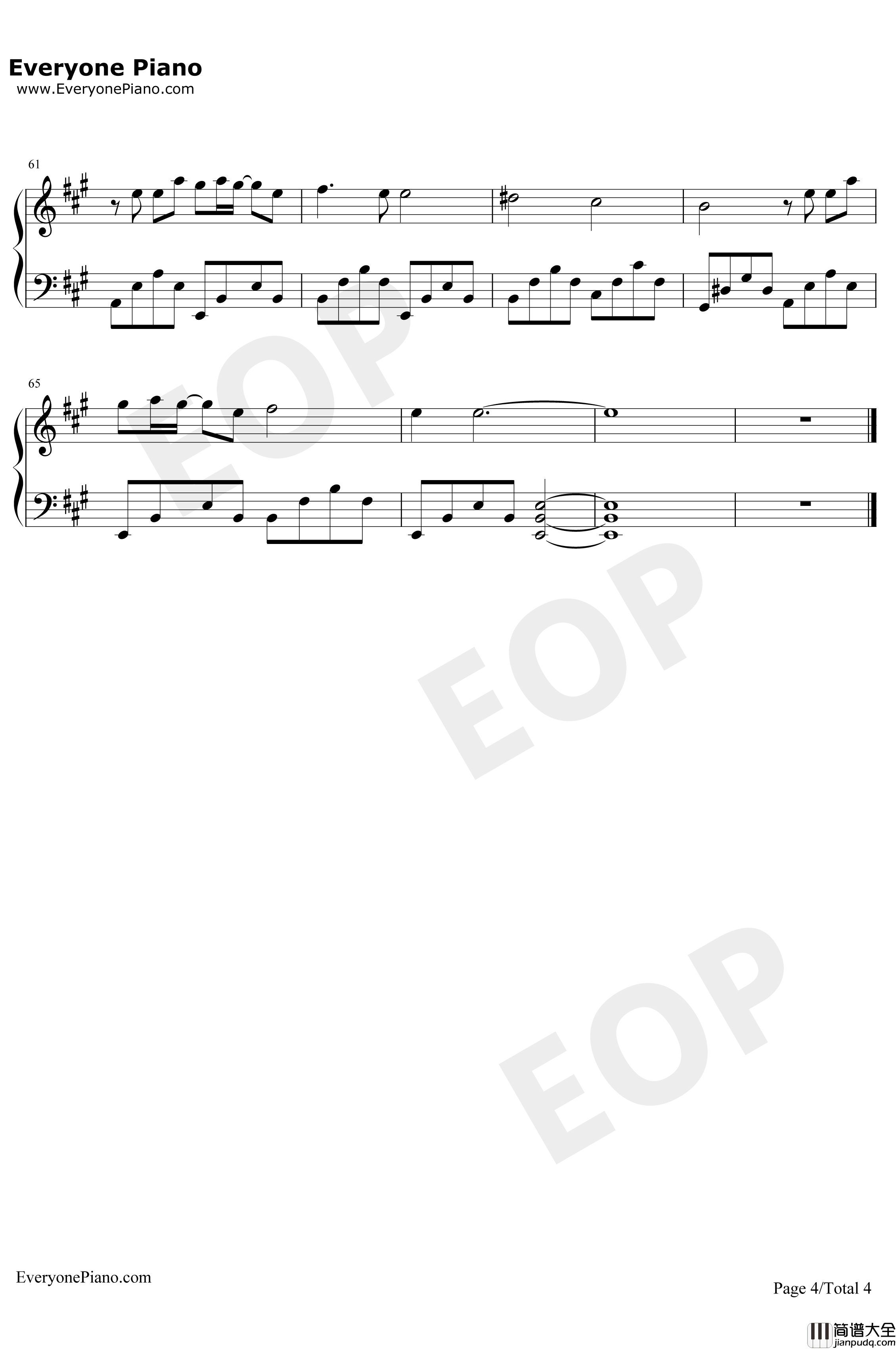 Beautiful_in_White钢琴谱_西域男孩Westlife