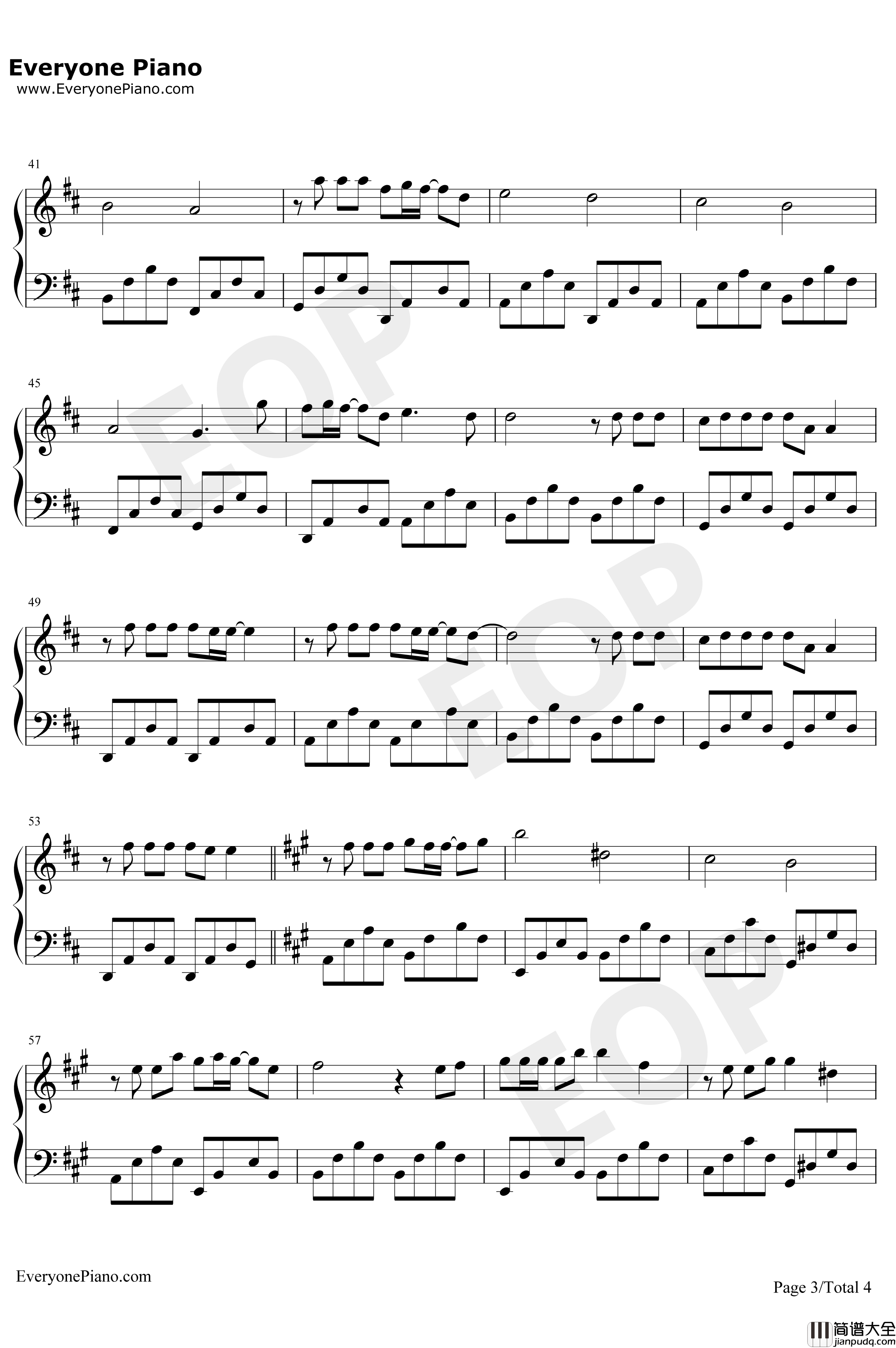 Beautiful_in_White钢琴谱_西域男孩Westlife